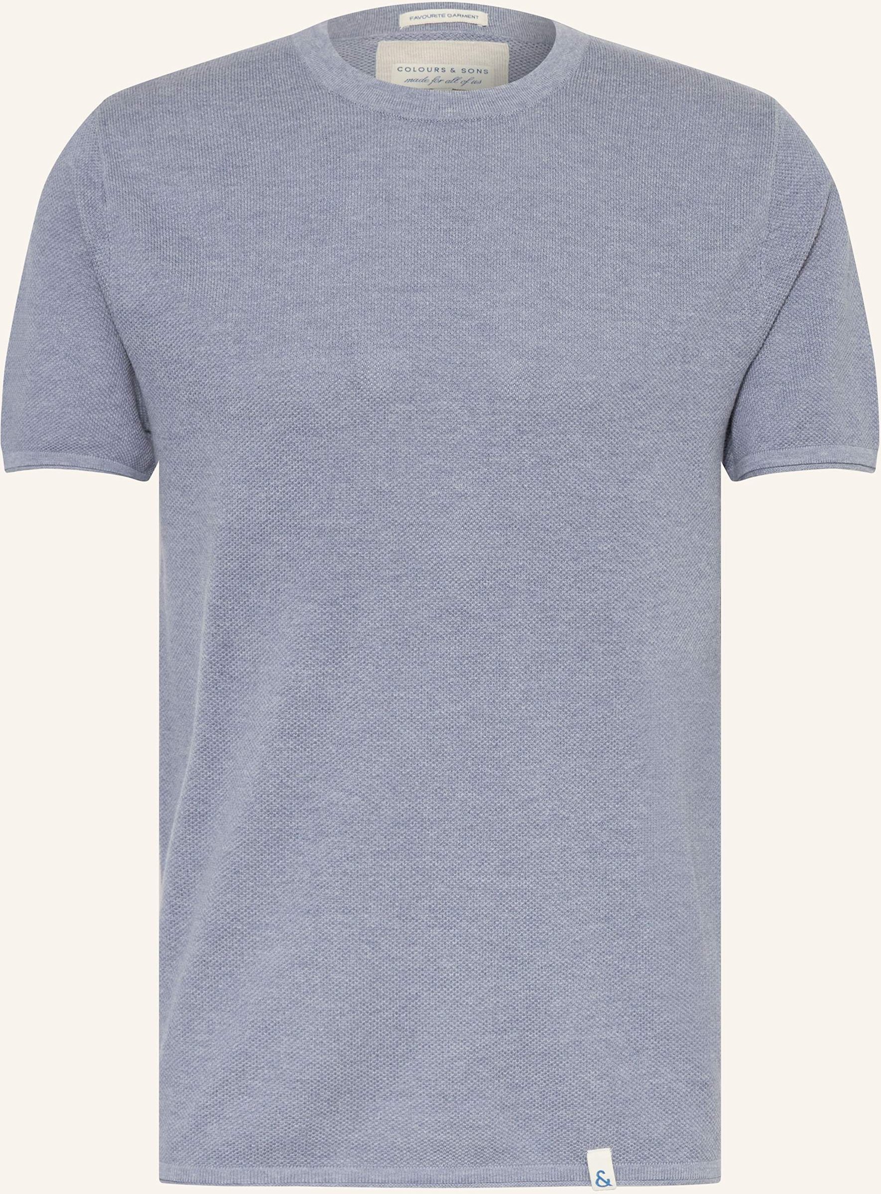 Colours & Sons Piqué-Shirt blau