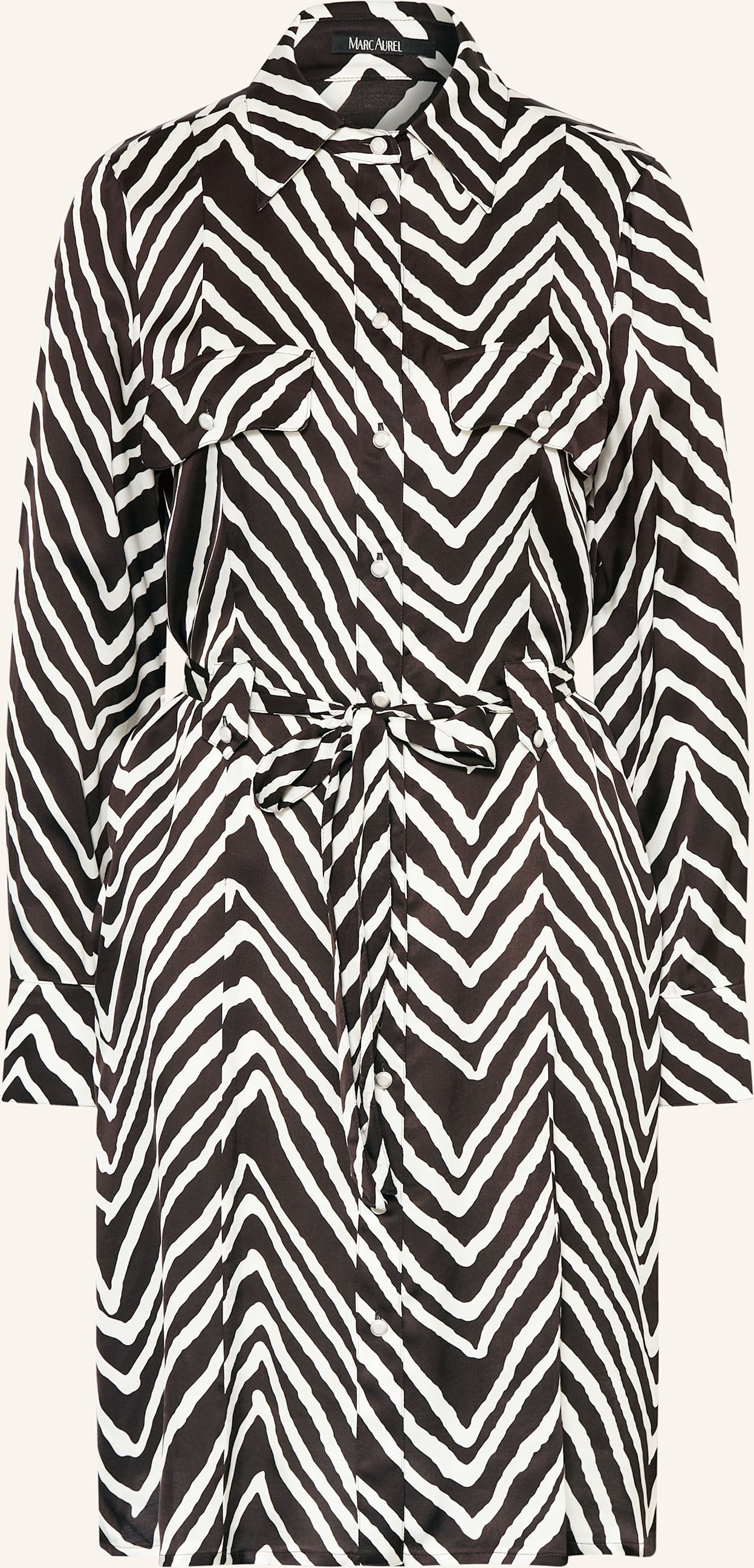 Marc Aurel Hemdblusenkleid Aus Satin schwarz