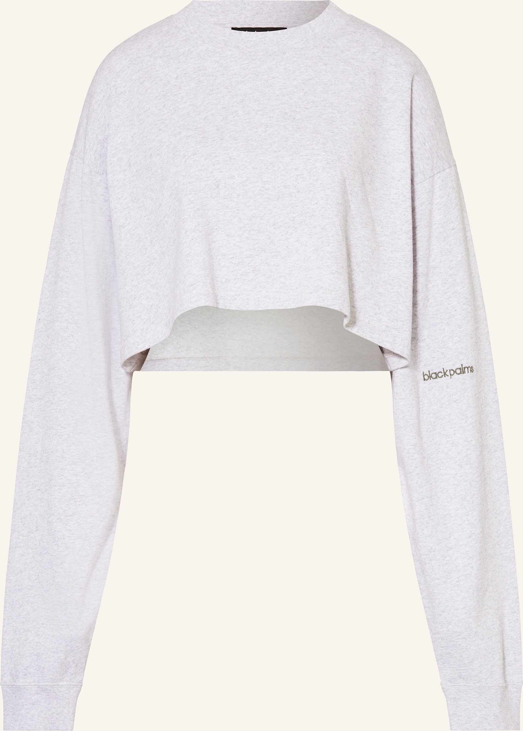 Black Palms Cropped-Longsleeve grau