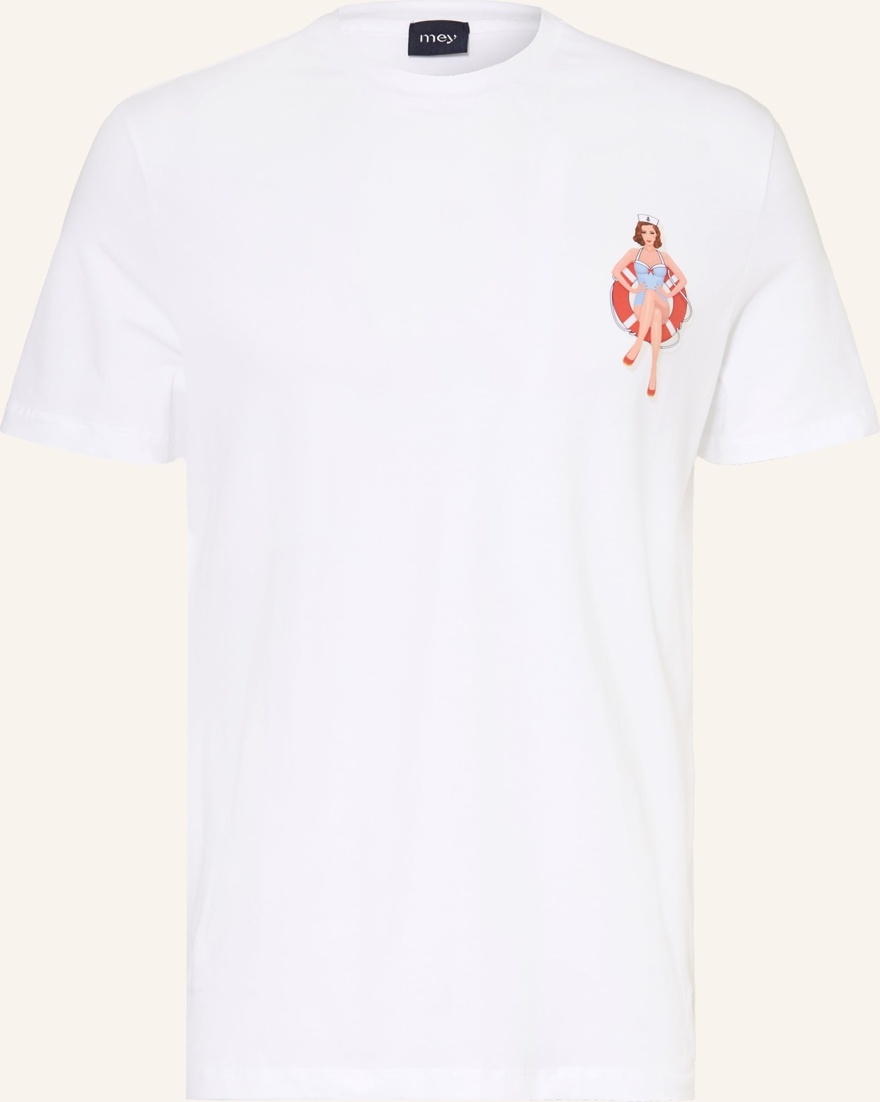 Mey Schlafshirt Serie Wave Swing weiss