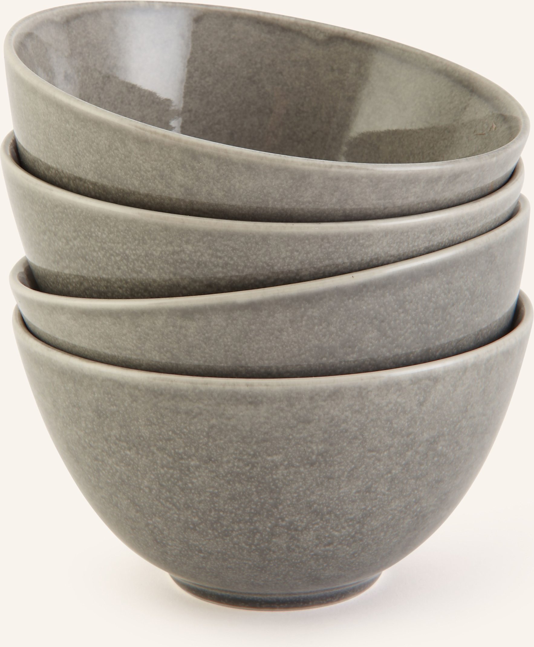 Broste Copenhagen 4er-Set Schalen Nordic Rain grau