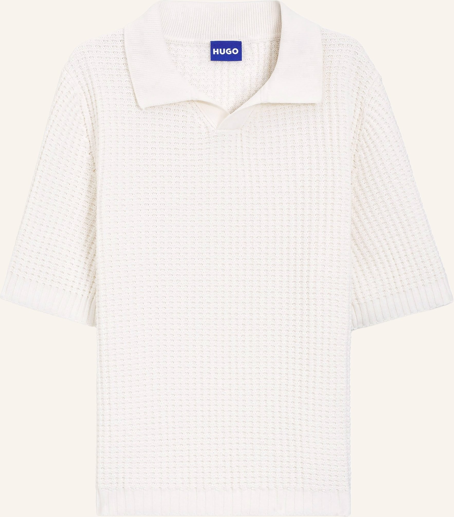 Hugo Strick-Poloshirt Spero beige