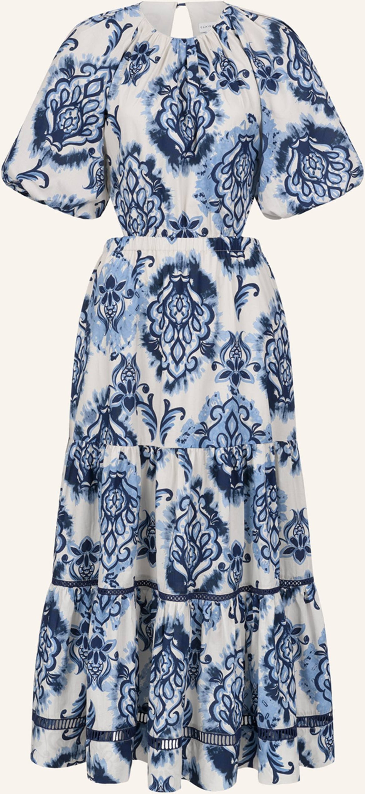 Claire Luise Cut-Out Kleid Floral blau