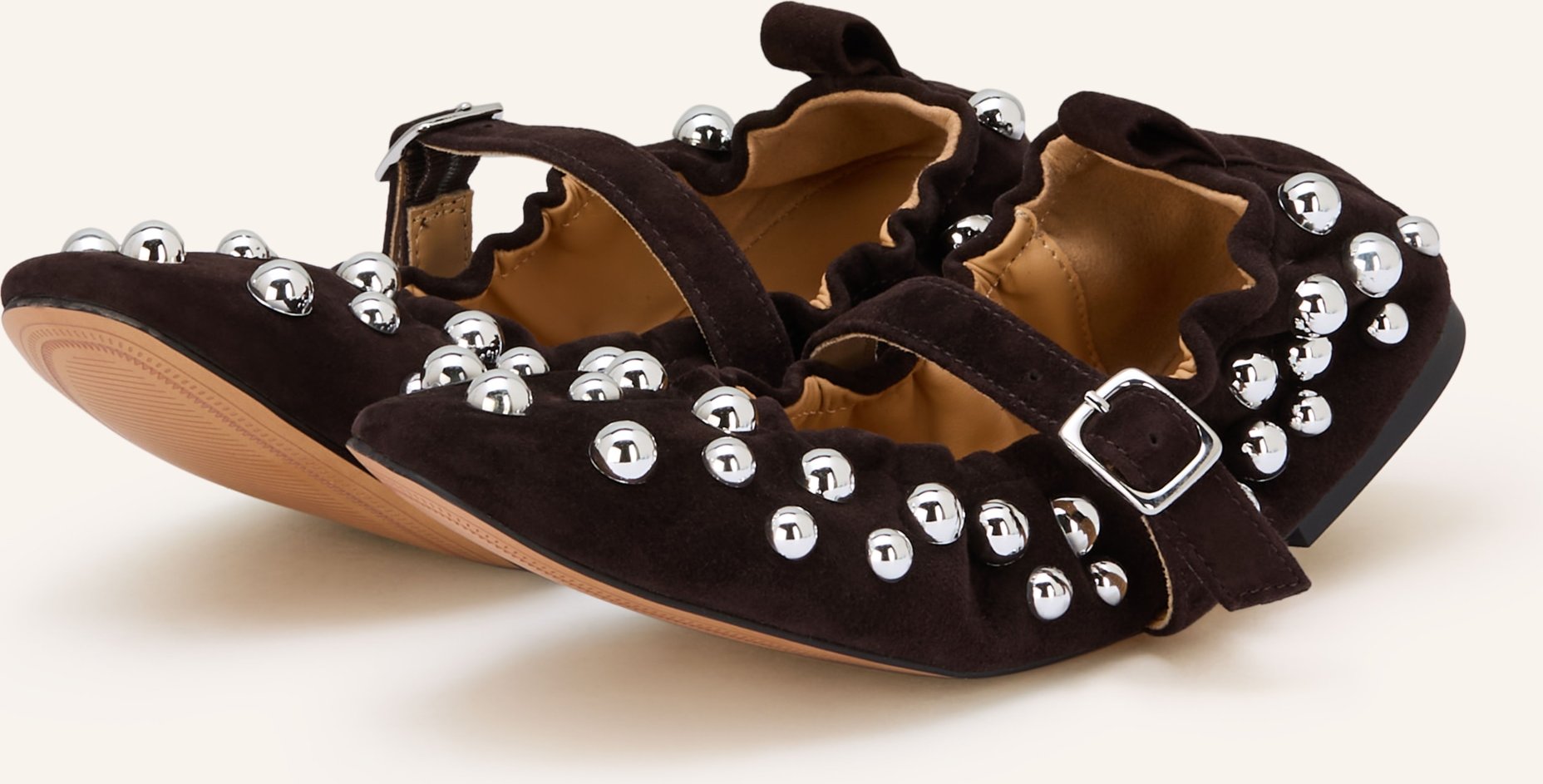 Steve Madden Mary-Jane-Ballerinas Sunrays Mit Nieten braun