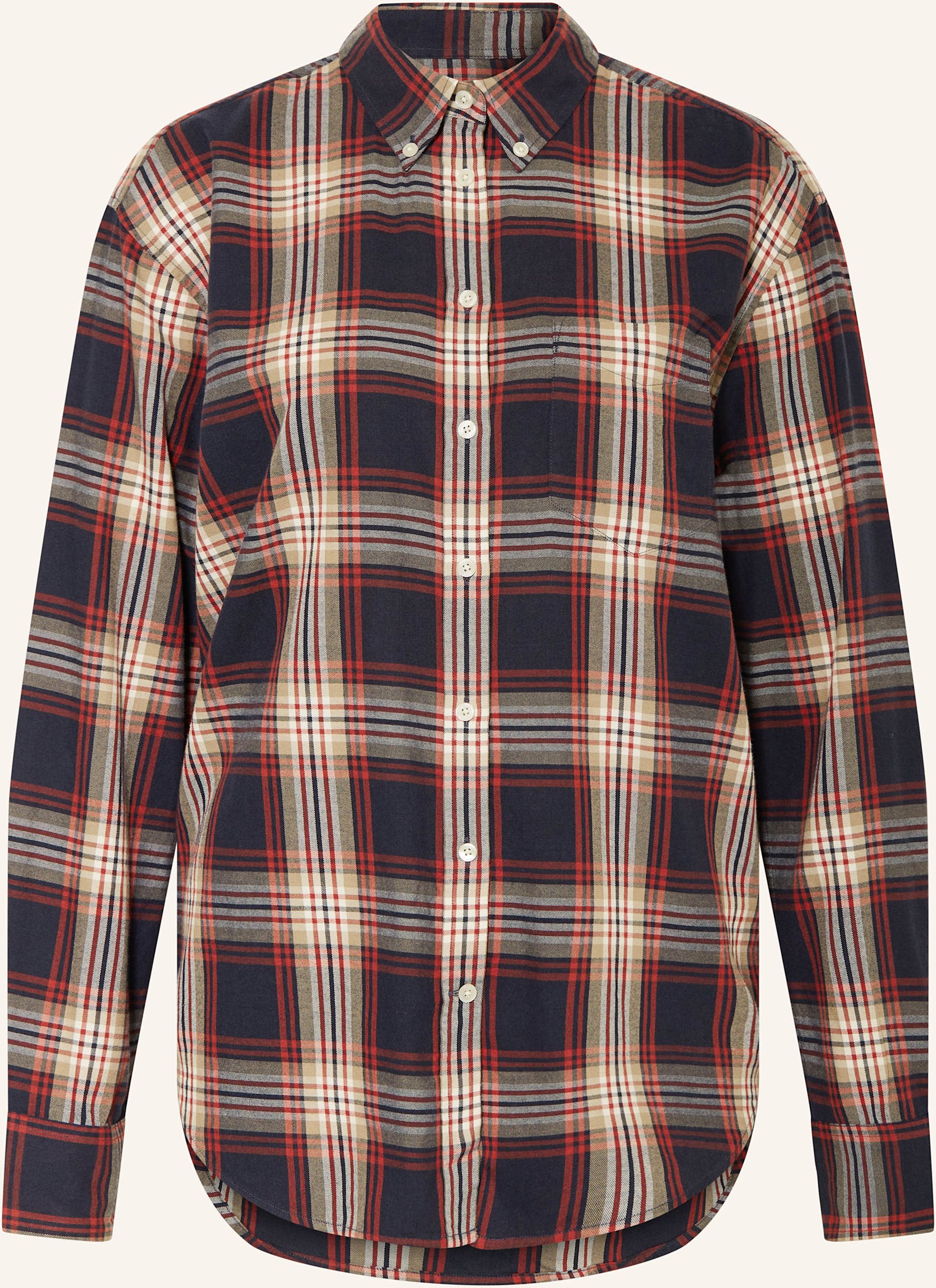 Thumbnail - Gant Hemdbluse Aus Flanell blau