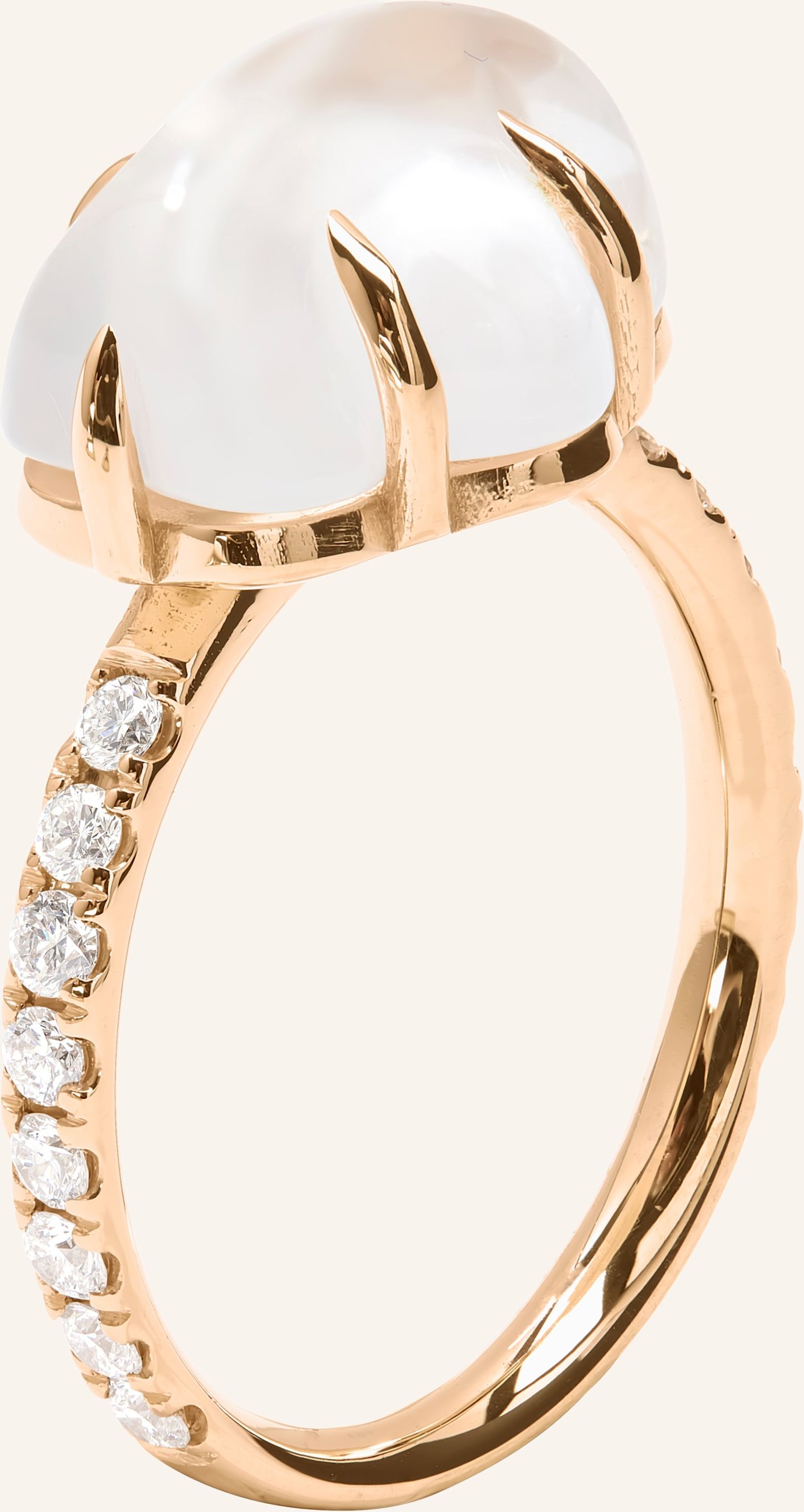 Vieri Ring Wolke Milchquarz Brillant Pavé rosegold