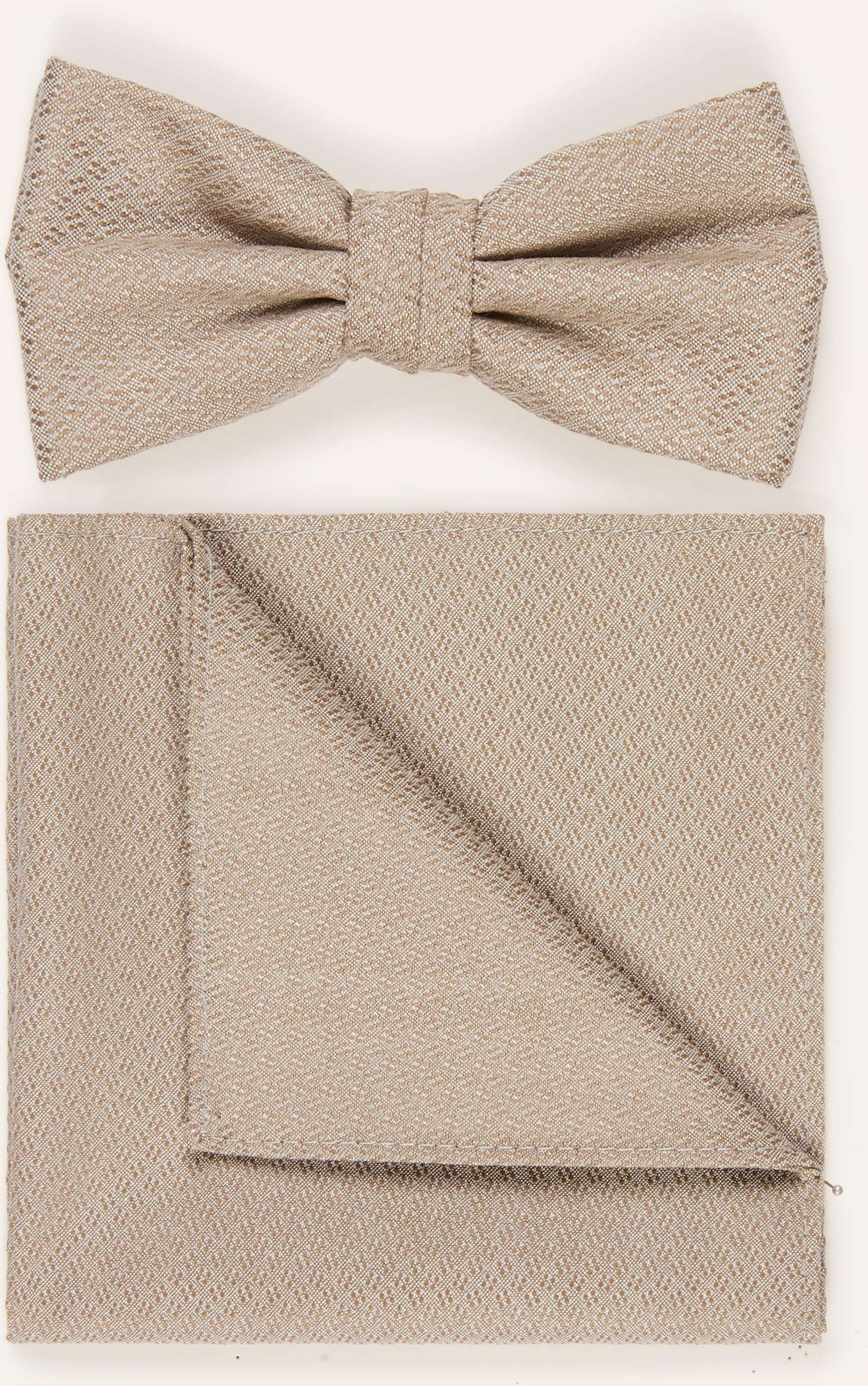 Roy Robson Set: Fliege Und Einstecktuch beige