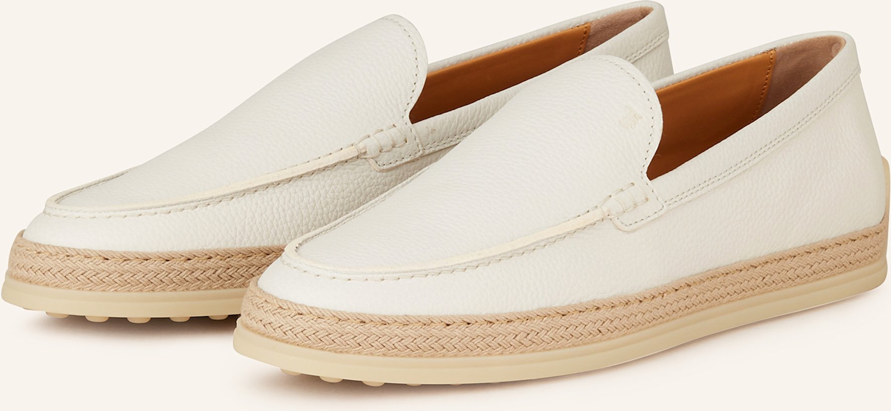 Tod's Loafer Gomma Rafia weiss