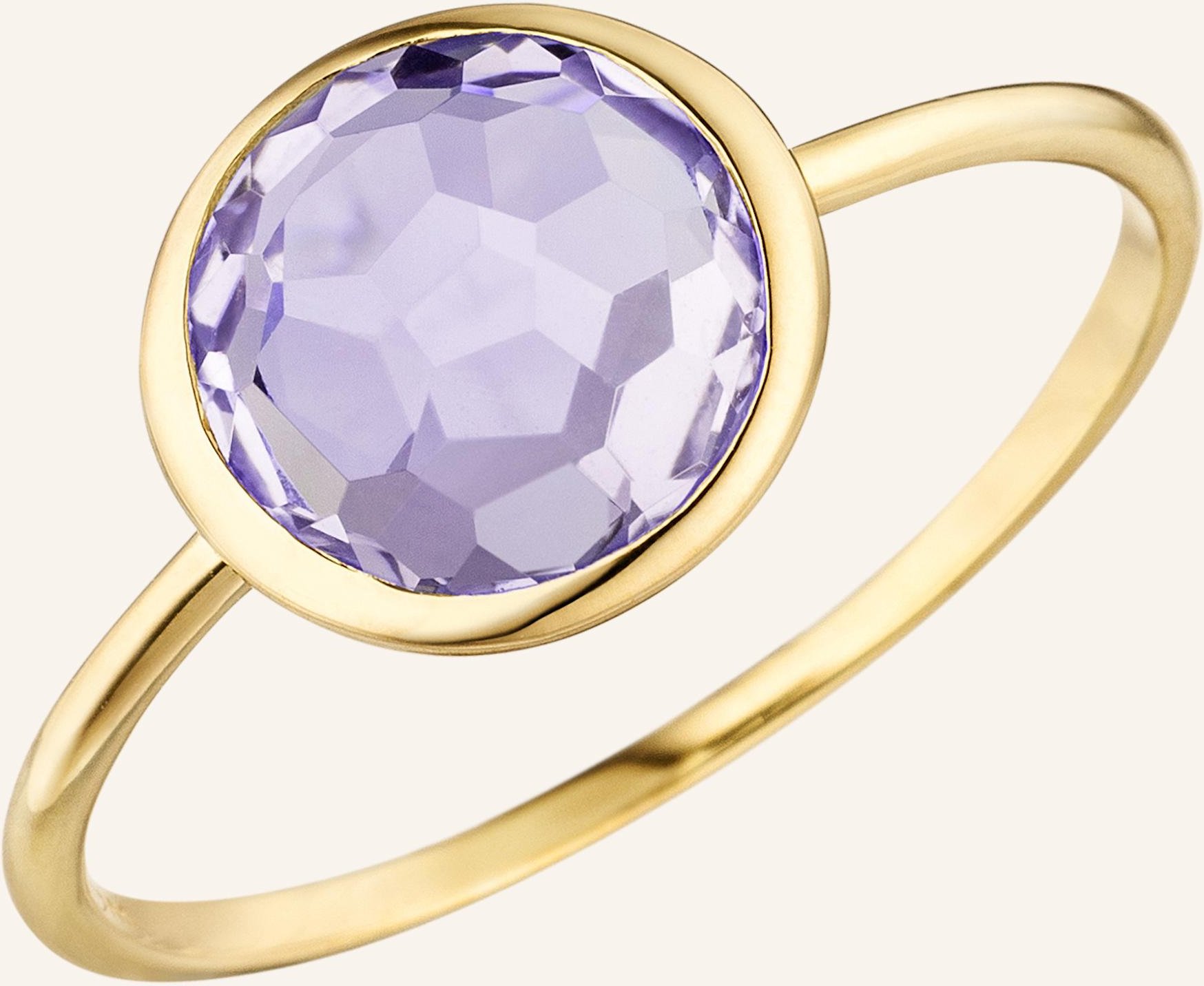 Leaf Ring Amethyst Aus 14 Karat Gelbgold gold