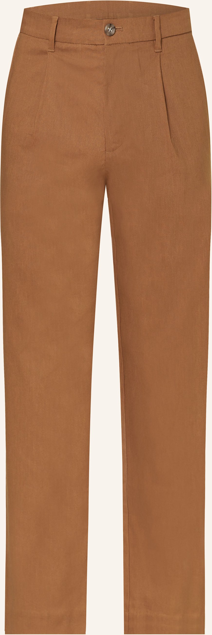 Thumbnail - Calvin Klein Chino Relaxed Tapered Fit Mit Leinen braun