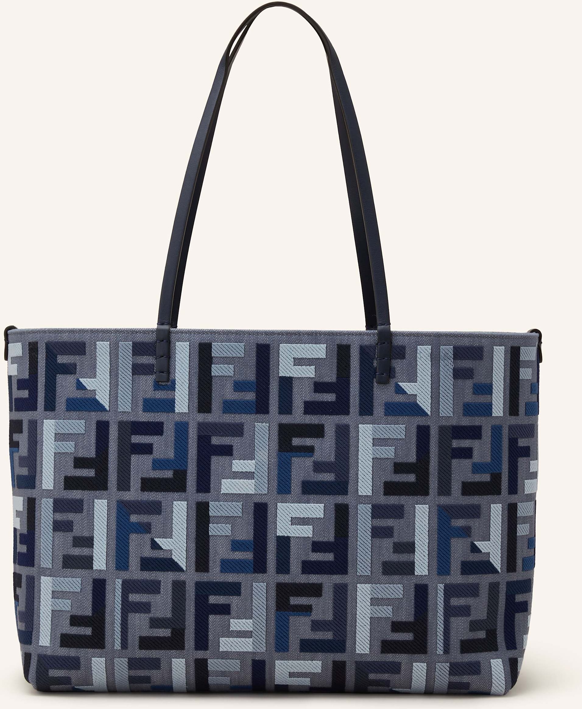 Fendi Shopper Roll Large Mit Pouch blau