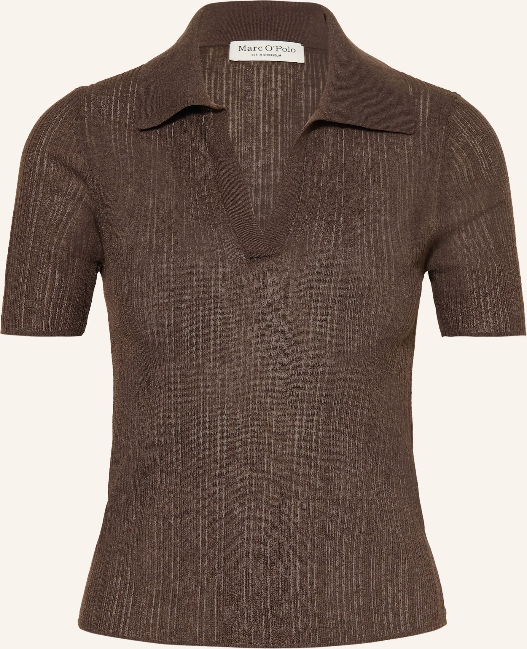 Marc O'polo Strick-Poloshirt braun