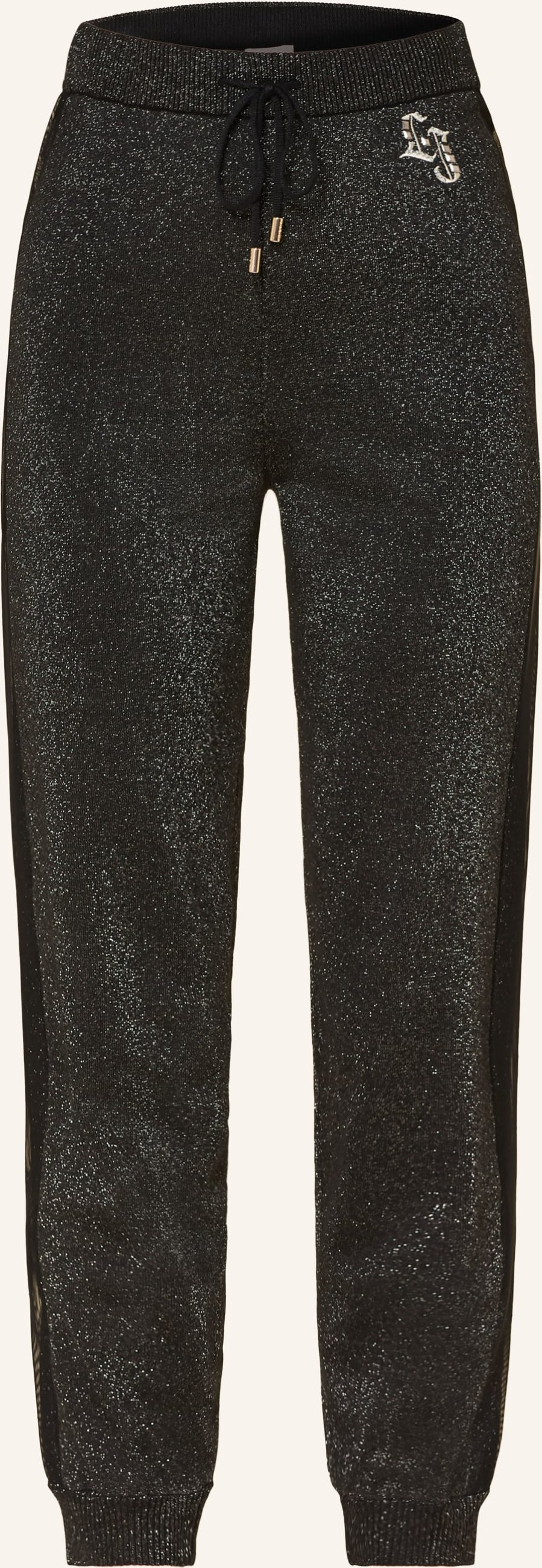Liu Jo Strickhose Mit Glitzergarn Und Galonstreifen schwarz