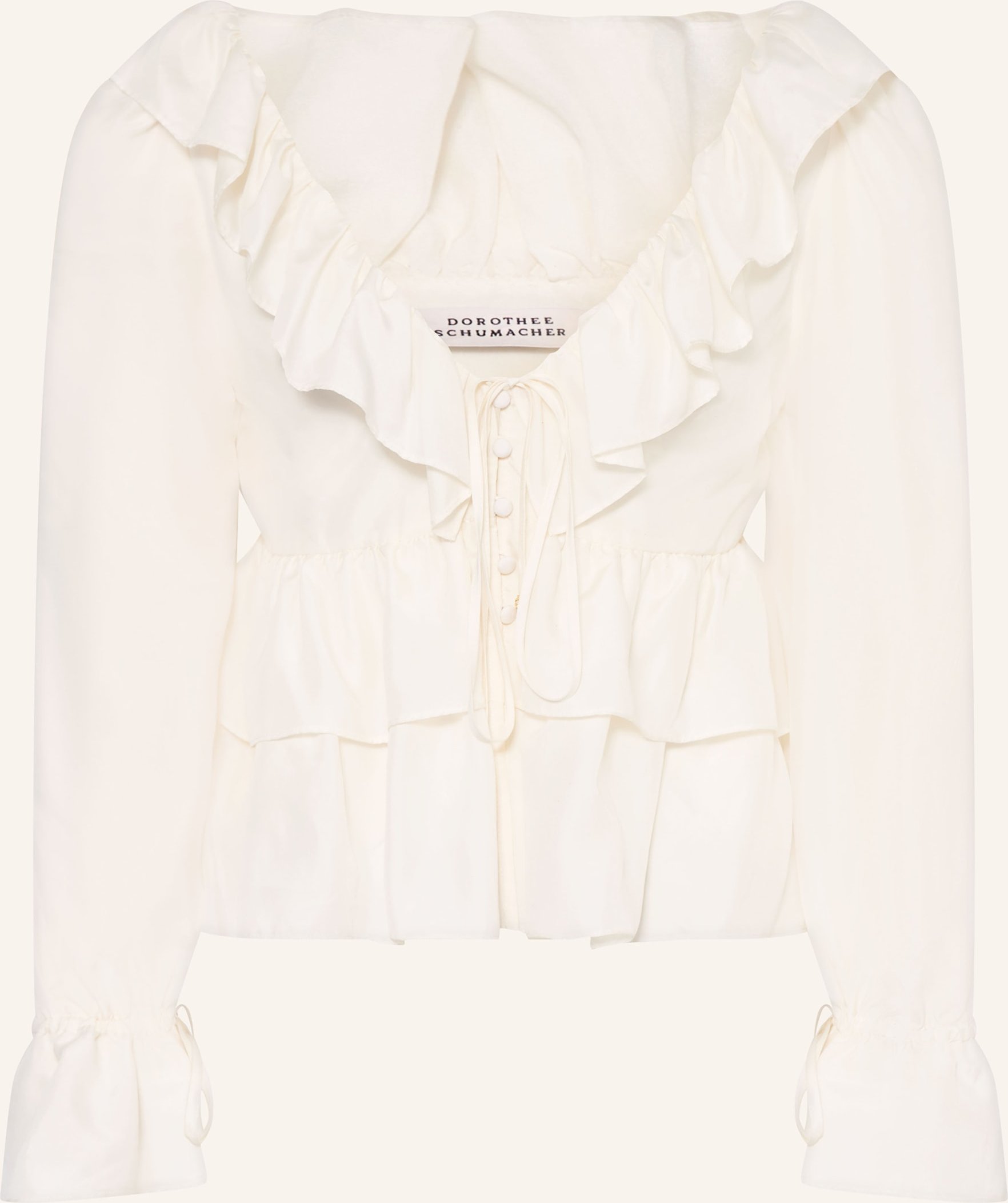 Dorothee Schumacher Seidenbluse Playful Volumes Mit Volants weiss