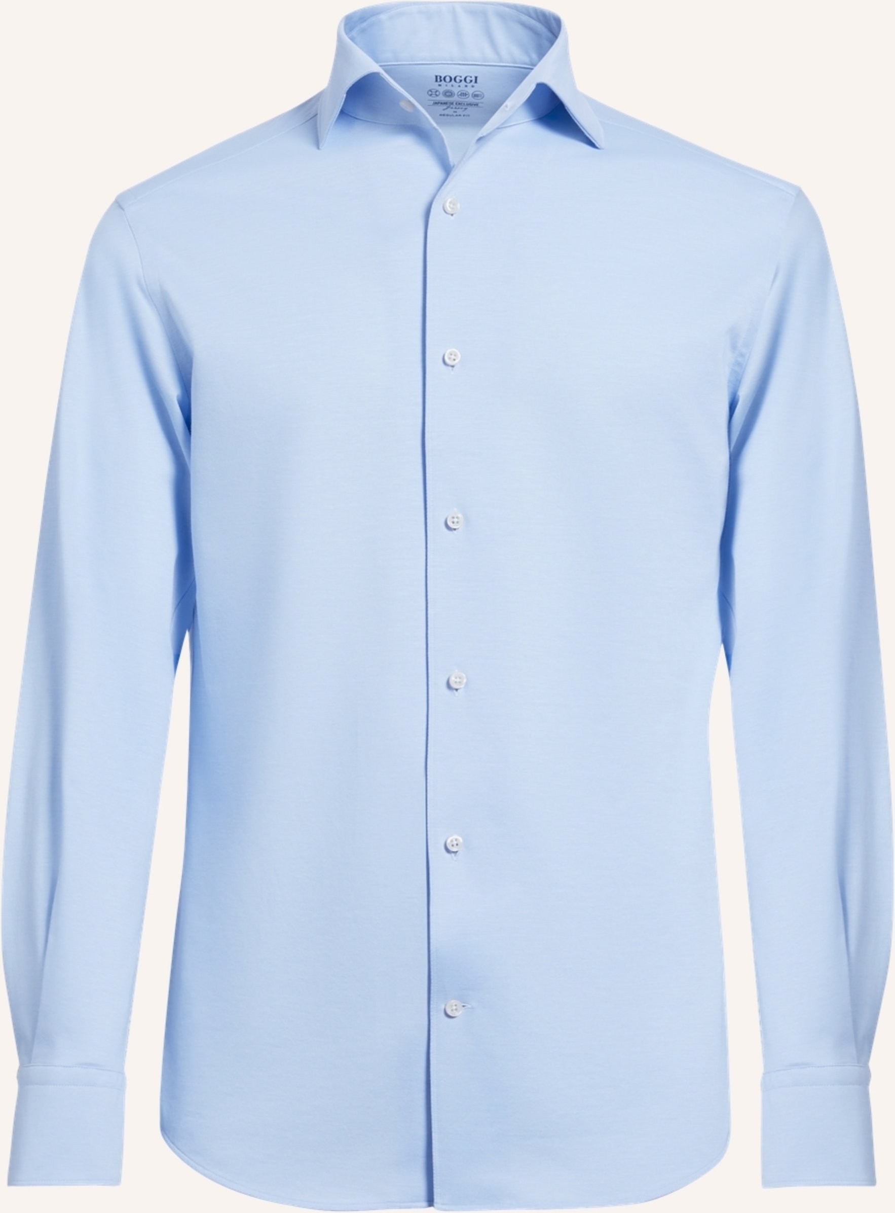 Boggi Milano Jerseyhemd Regular Fit blau