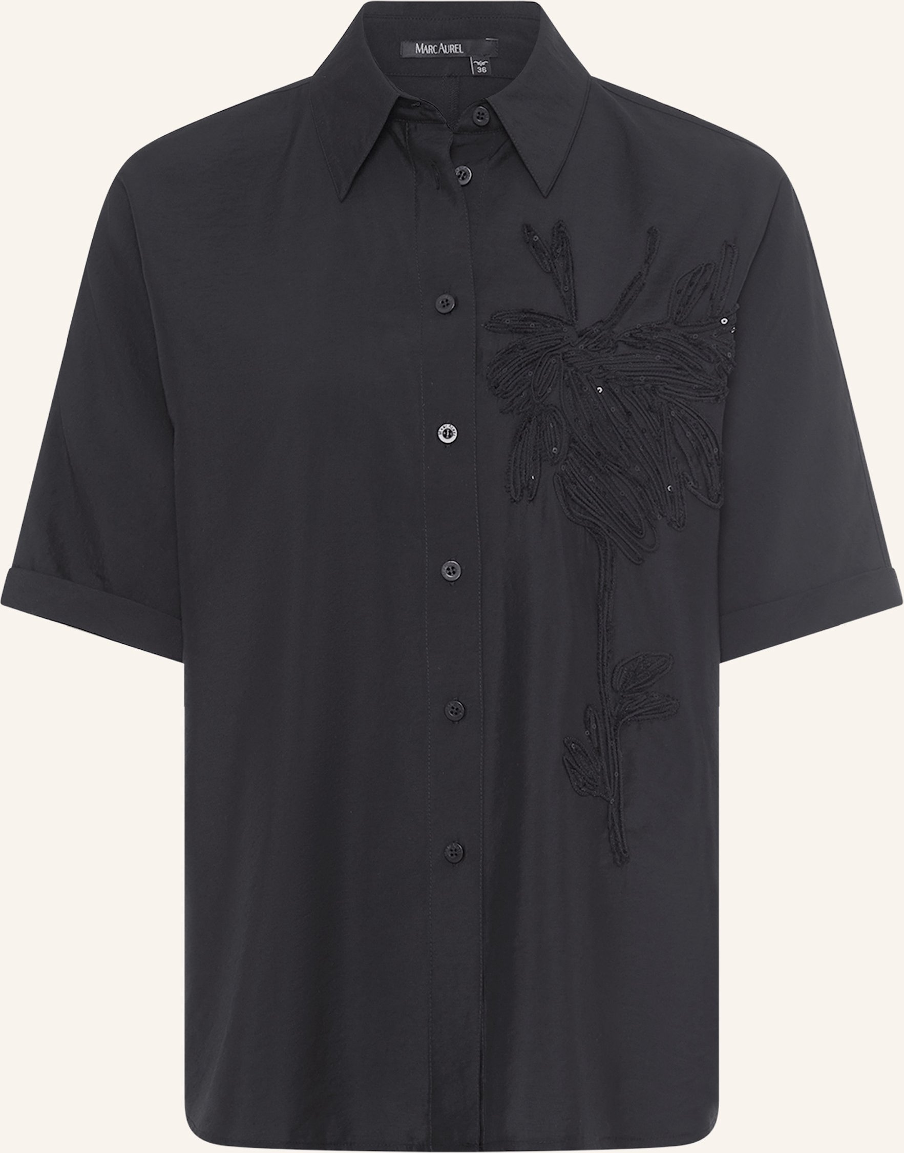 Marc Aurel Kurzarmbluse schwarz