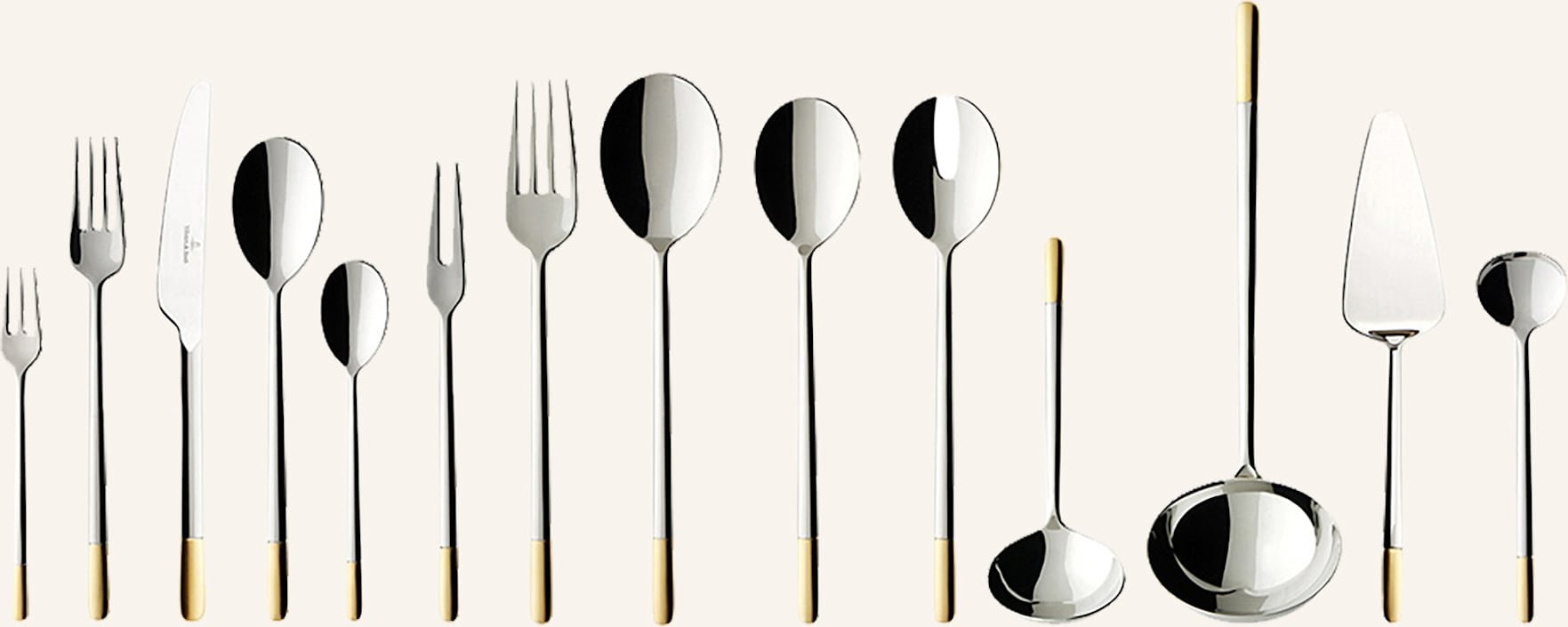 Villeroy & Boch Tafelbesteck 70tlg. Ella Teilvergoldet silber