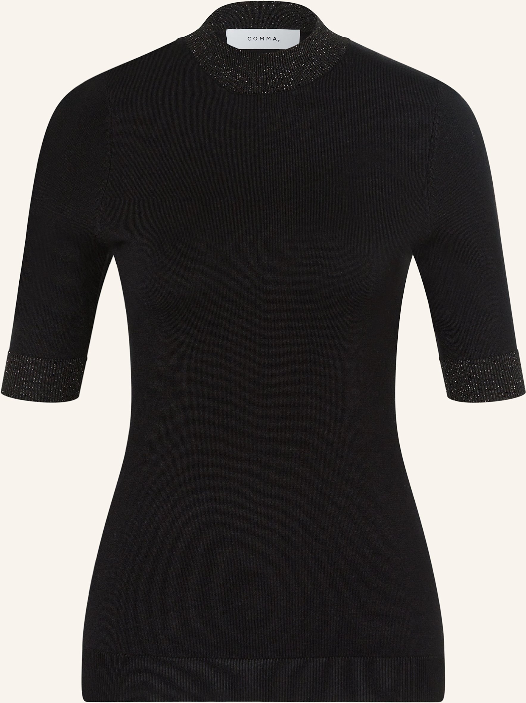 Comma Pullover Mit Glitzergarn schwarz