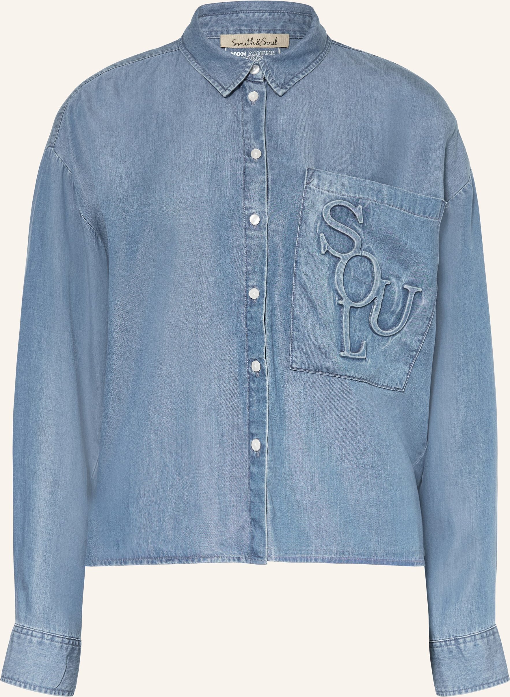 Smith & Soul Hemdbluse In Jeansoptik blau
