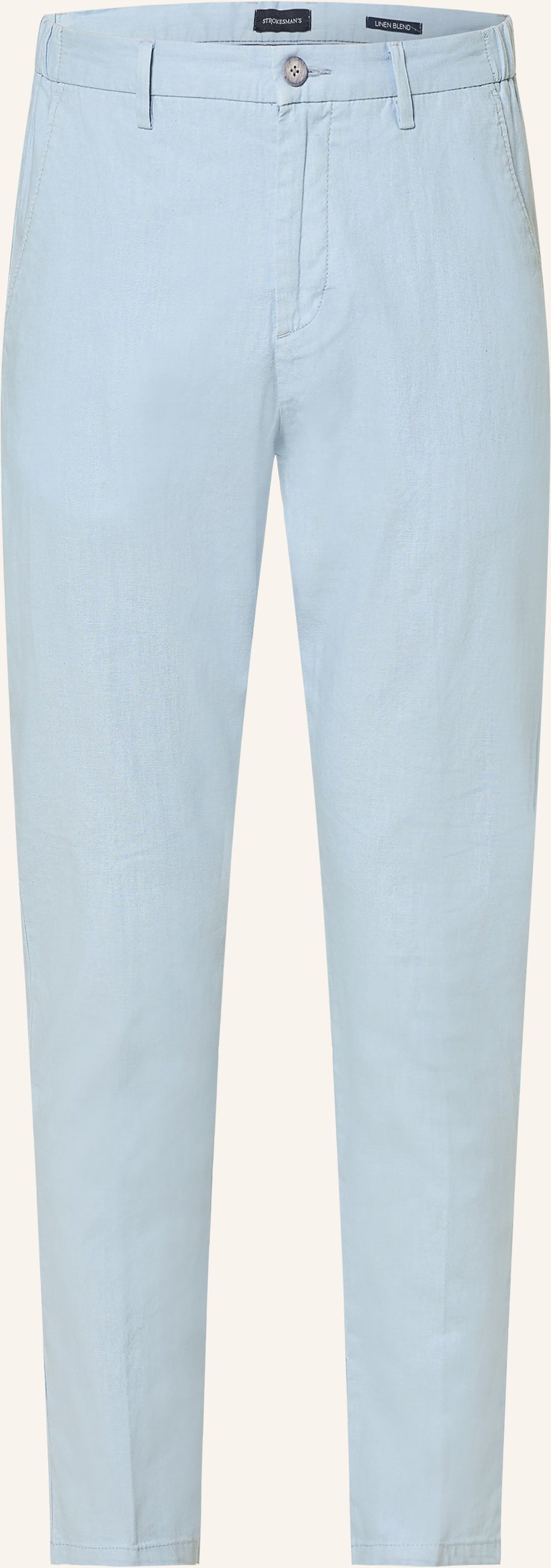 Strokesman's Chino Regular Fit Mit Leinen blau