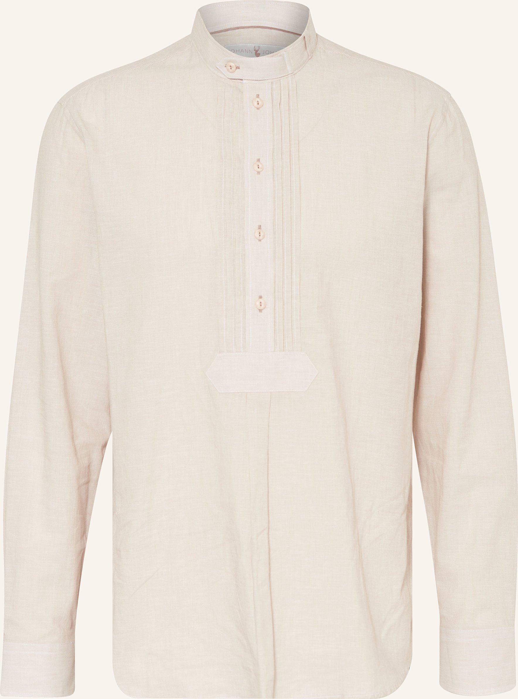 Johann & Johanna Trachtenhemd Comfort Fit Mit Stehkragen beige