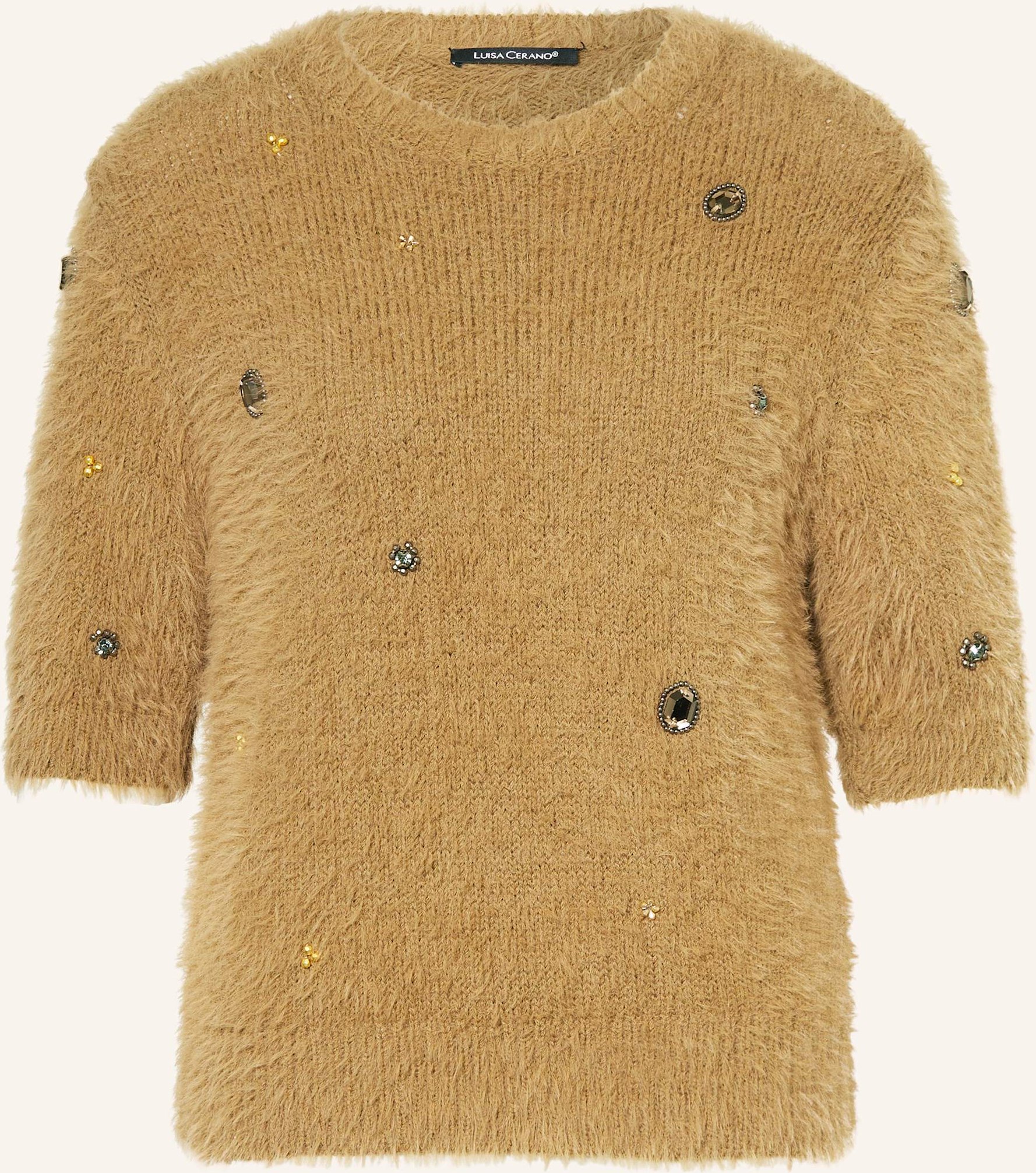 Thumbnail - Luisa Cerano Strickshirt Mit Schmucksteinen gruen