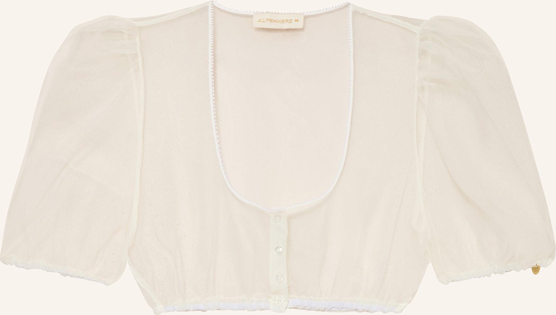 Thumbnail - Alpenherz Dirndlbluse Sarah Mit Seide weiss