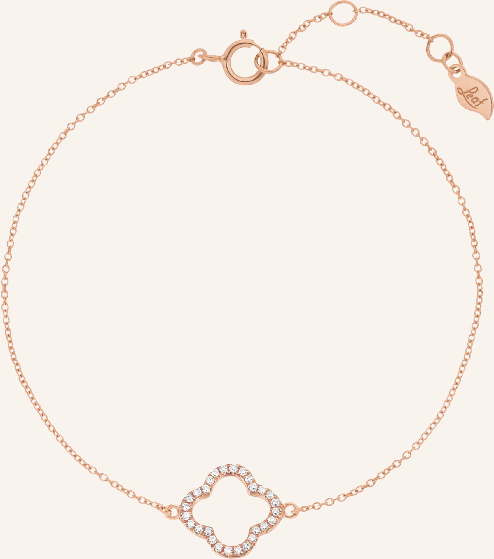 Leaf Armband Clover Aus 18 Karat Roségold Mit Diamanten rosegold