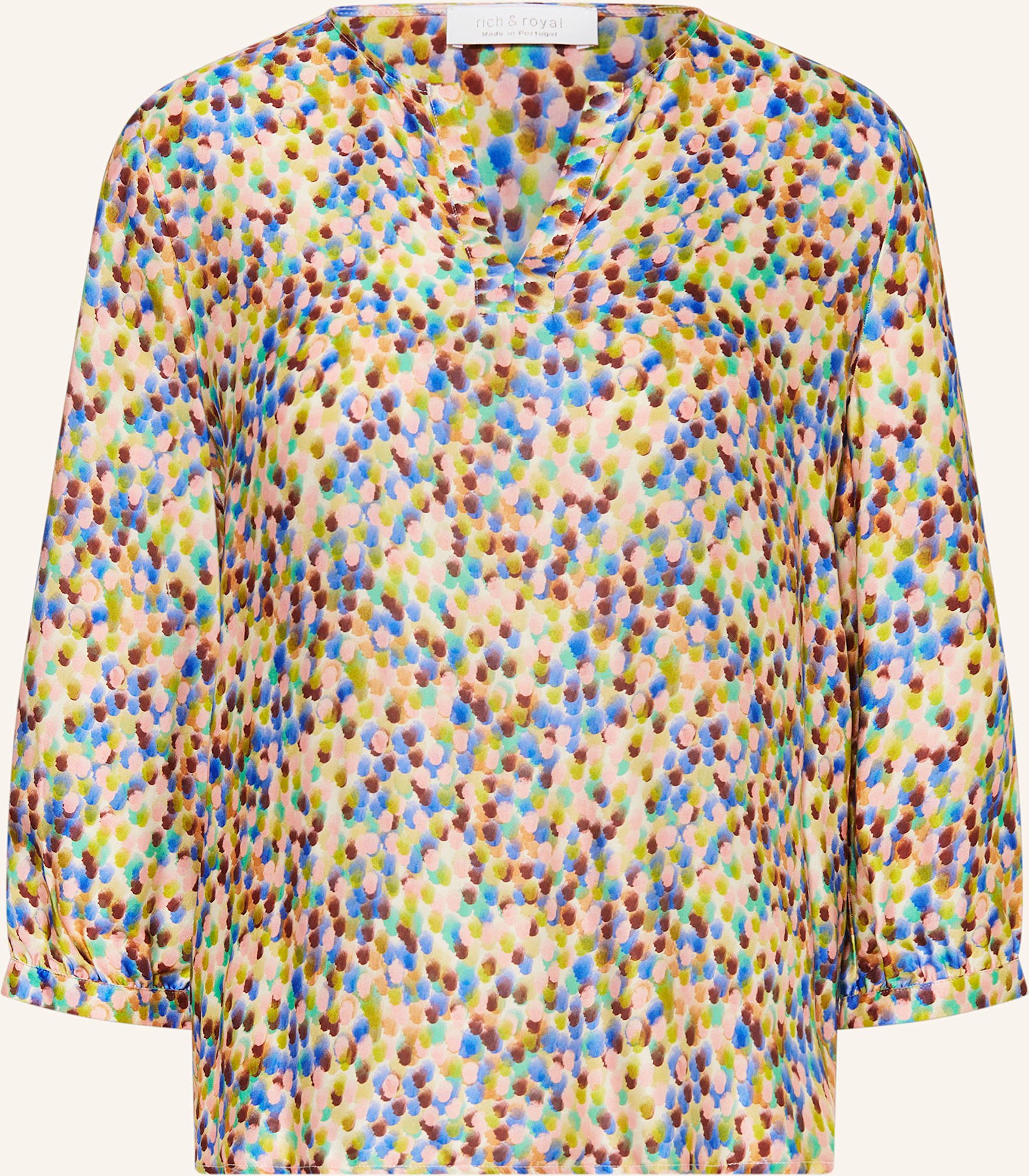 Rich & Royal Blusenshirt Aus Satin Mit 3/4-Arm gruen