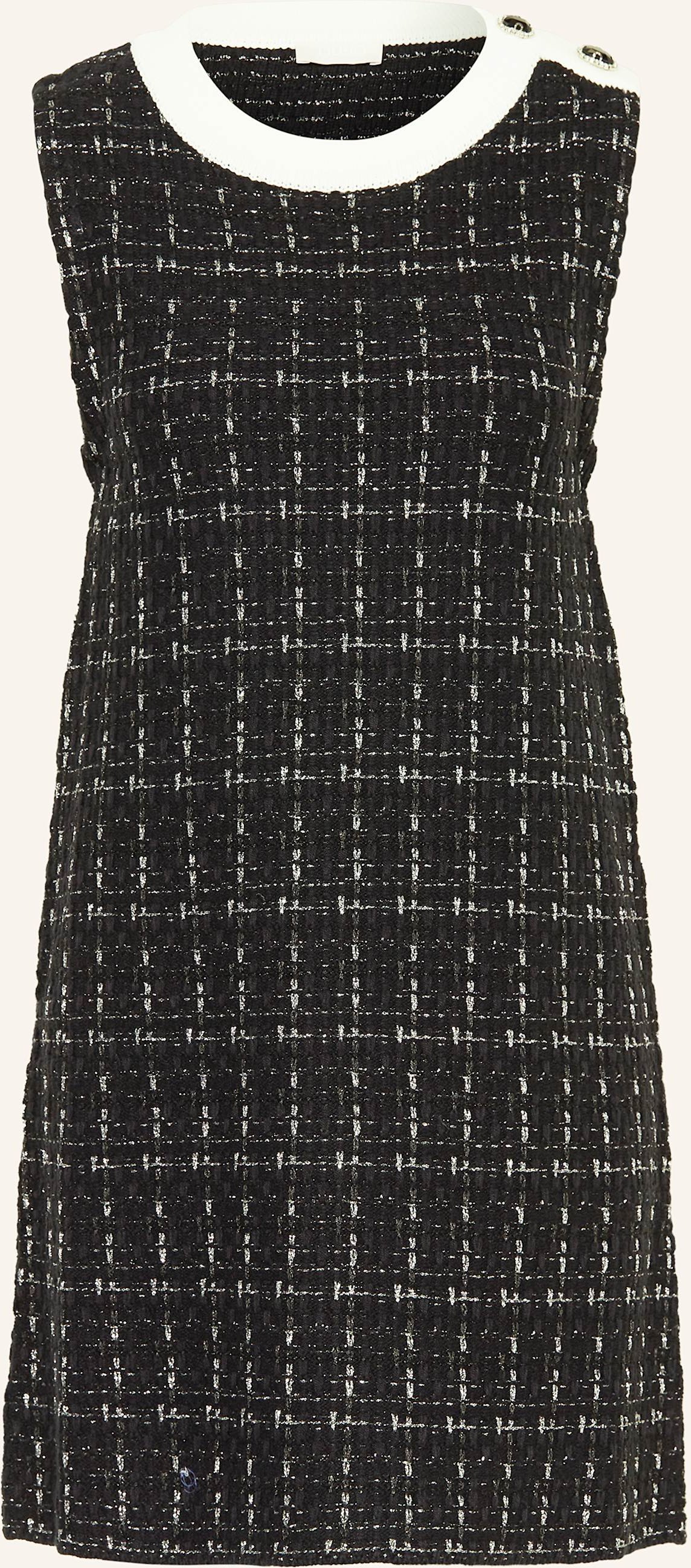 Thumbnail - Liu Jo Bouclé-Kleid Mit Glitzergarn Und Schmucksteinen schwarz