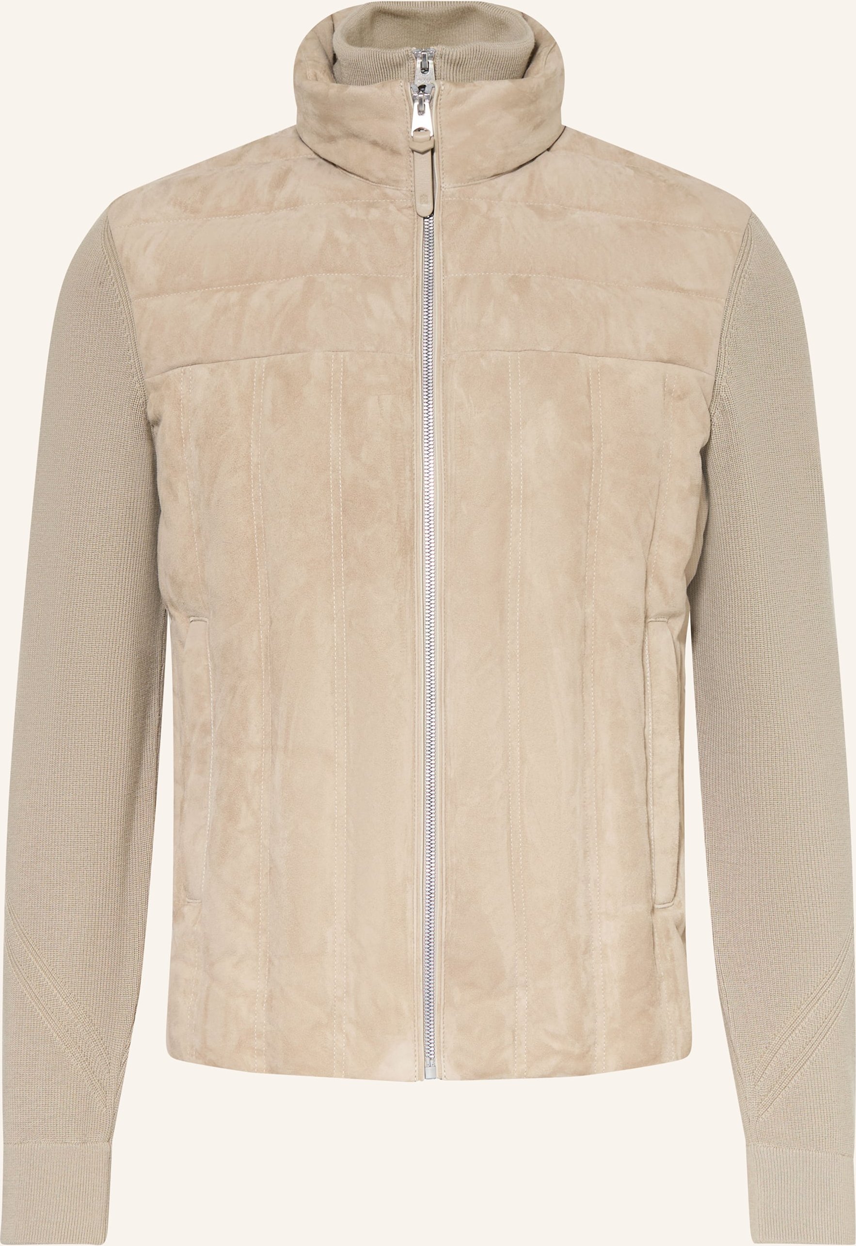 Mackage Steppjacke Landen Aus Leder Im Materialmix beige