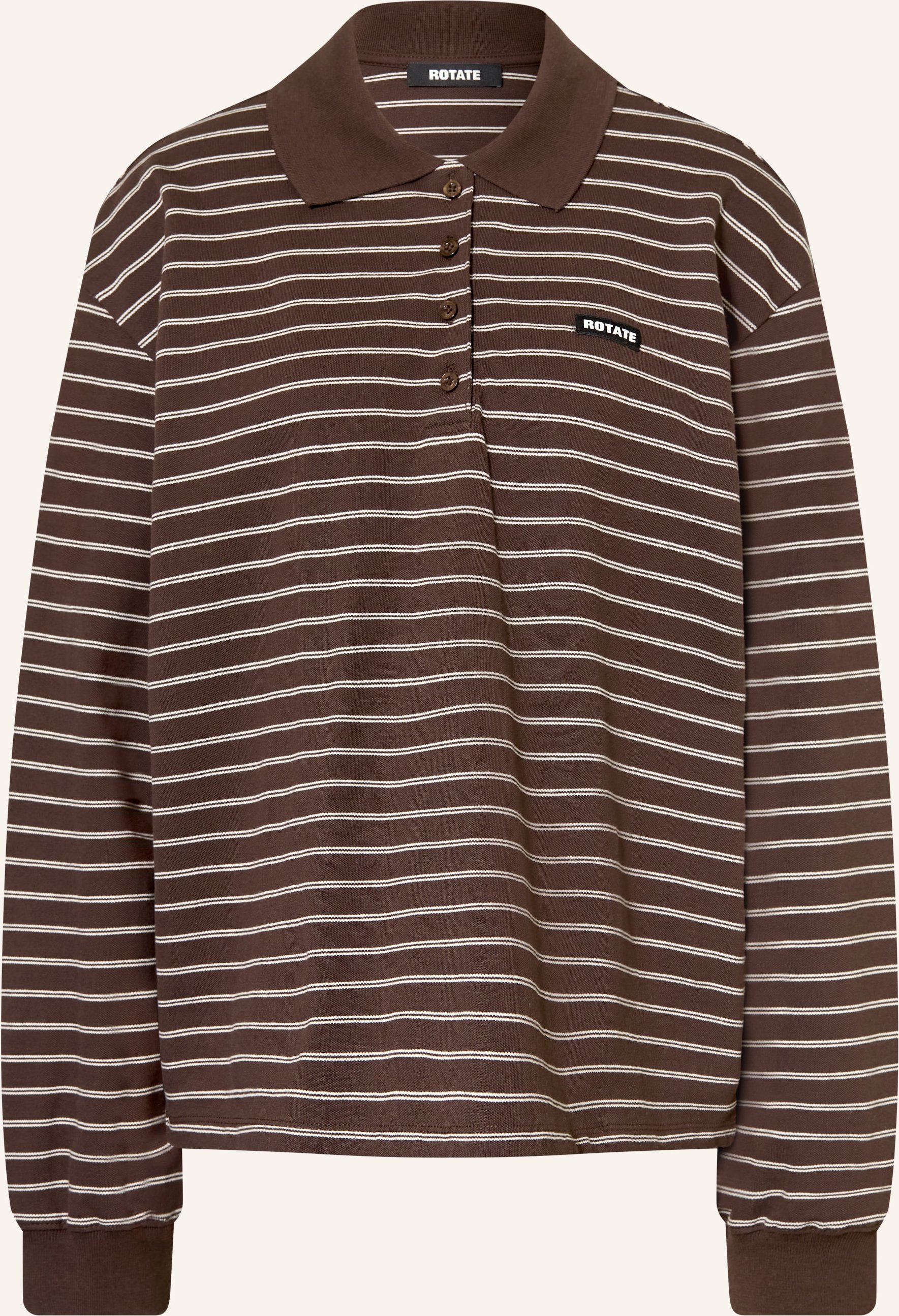 Rotate Piqué-Poloshirt braun