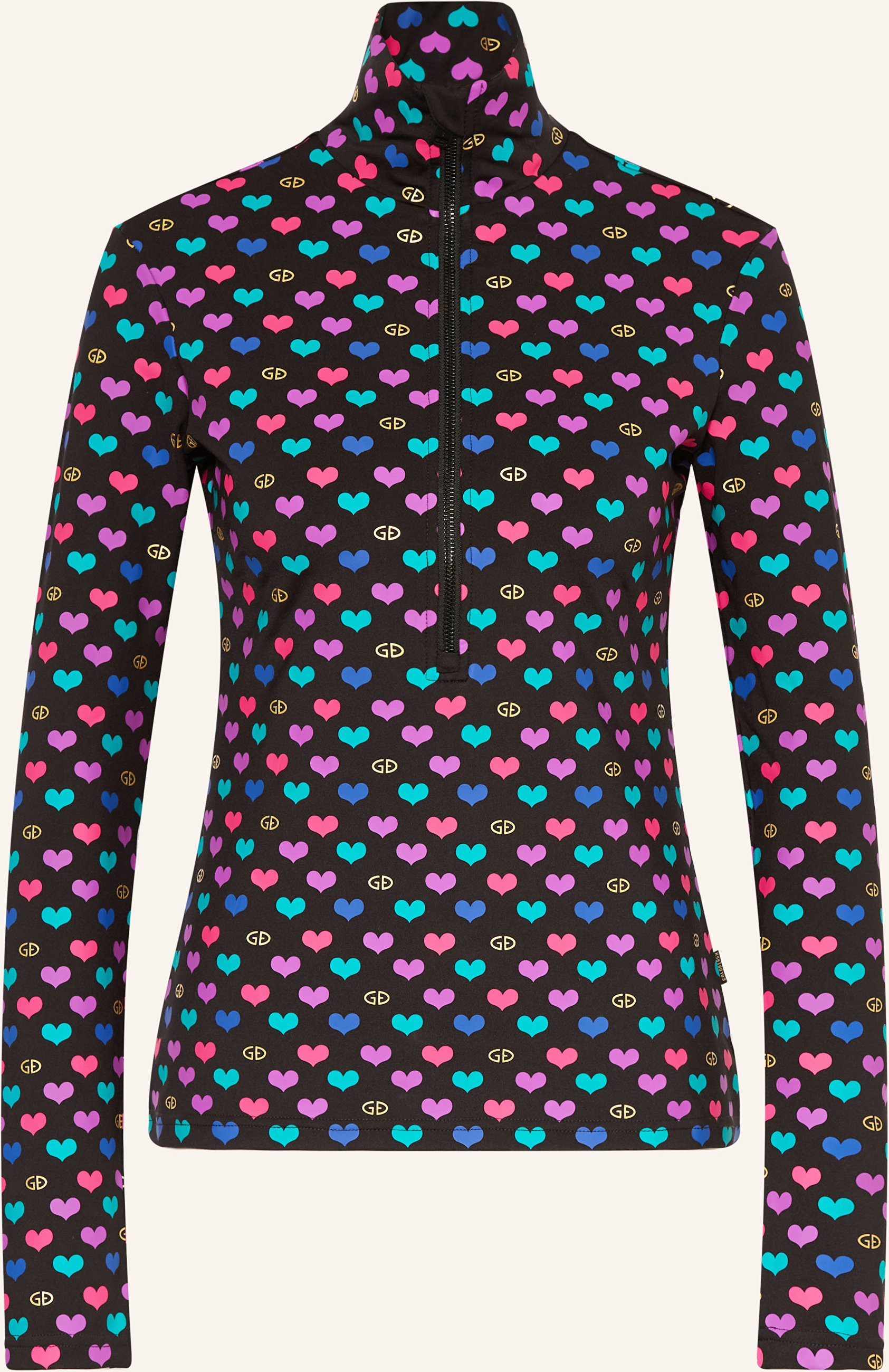 Goldbergh Midlayer Cuori schwarz