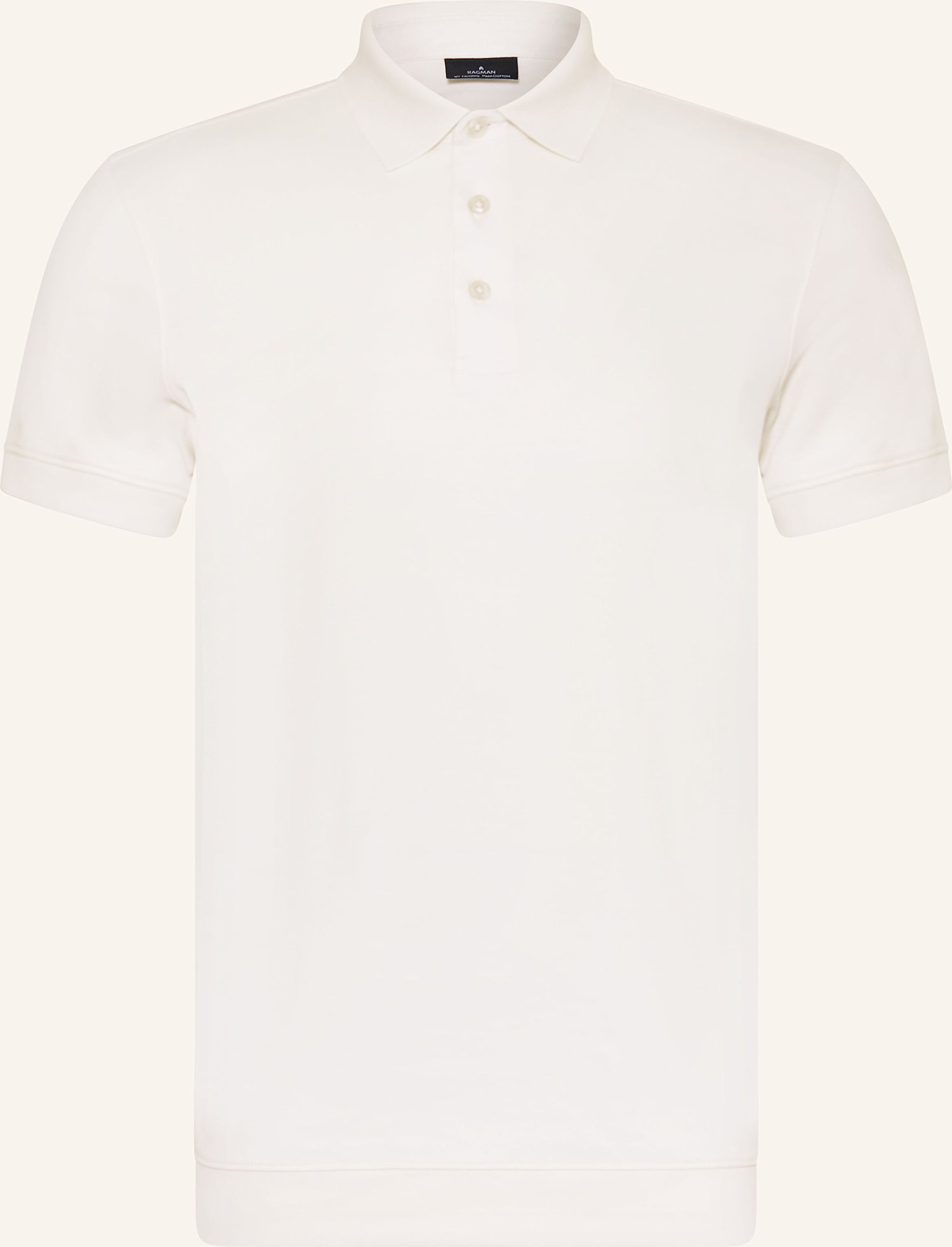 Ragman Jersey-Poloshirt weiss