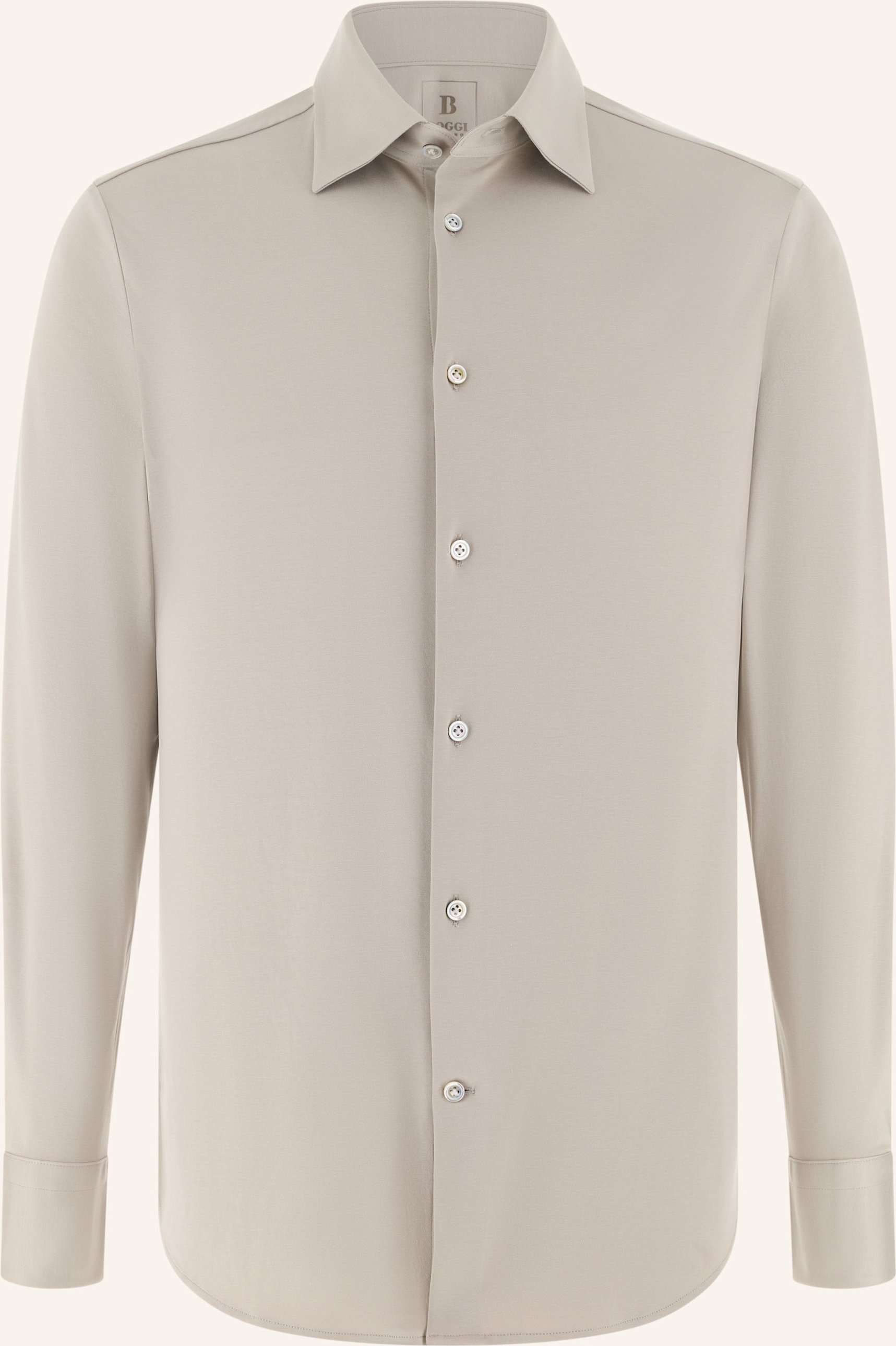 Boggi Milano Jerseyhemd Regular Fit braun