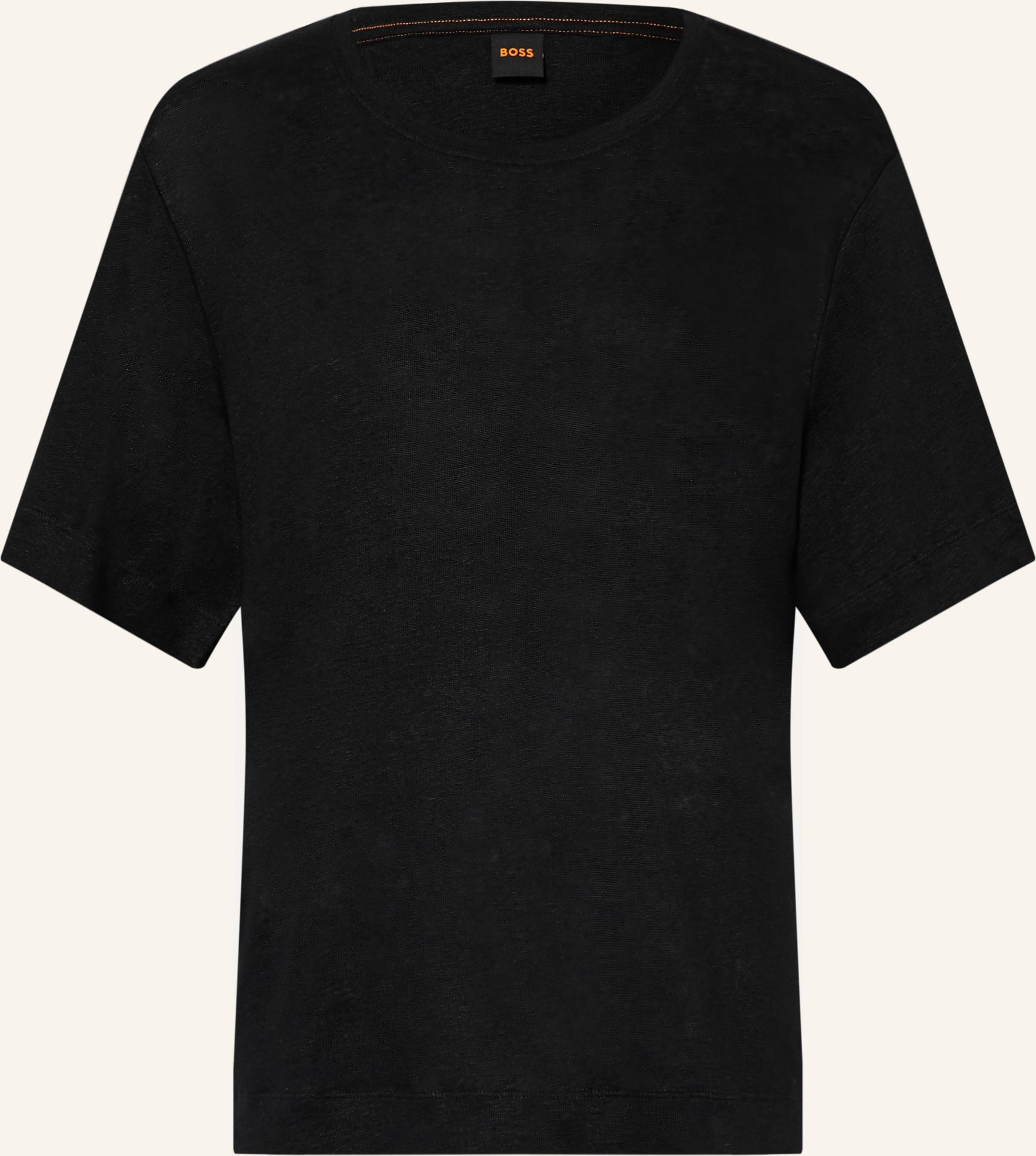 Boss T-Shirt Emma Aus Leinen schwarz