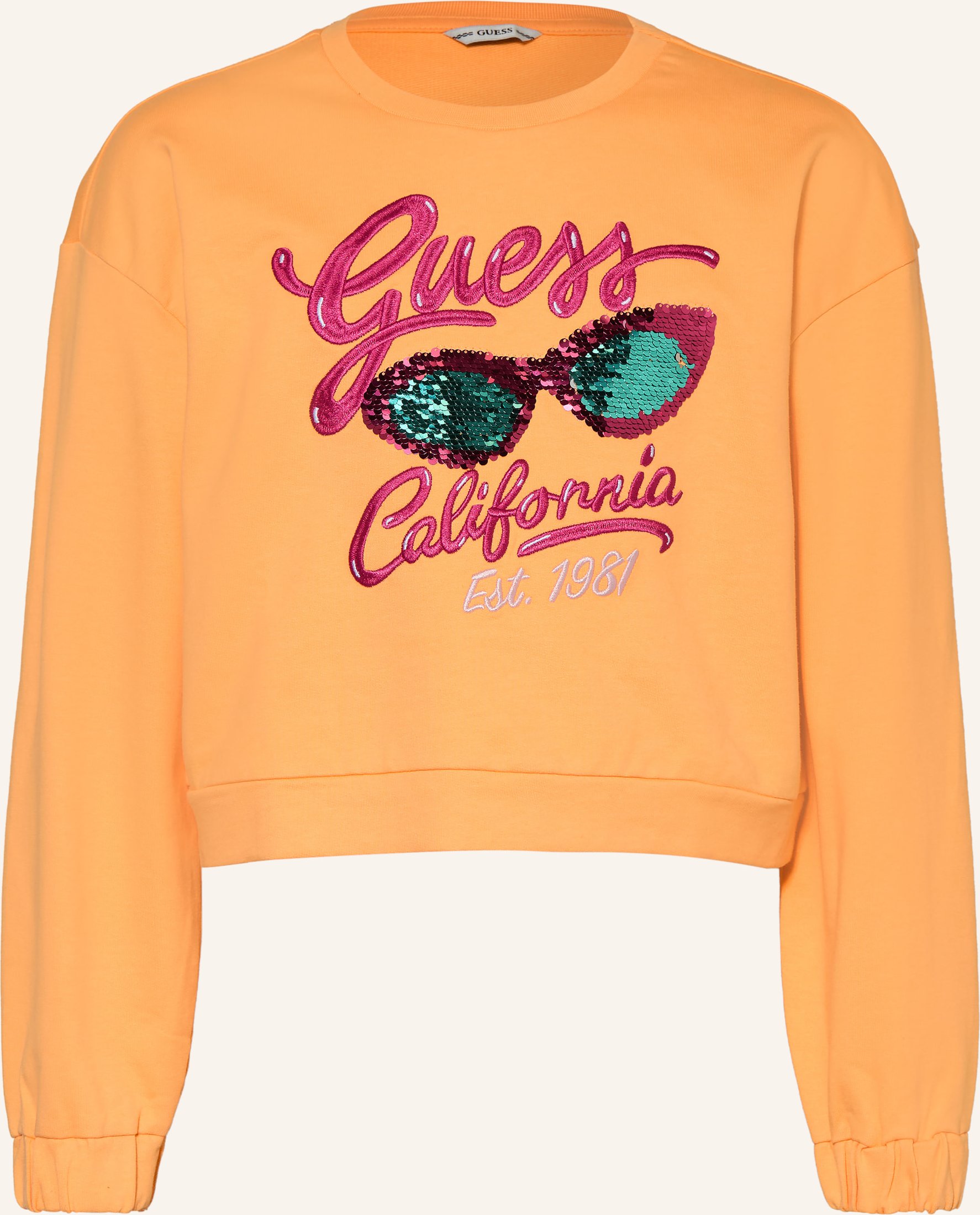 Guess Sweatshirt Mit Pailletten orange