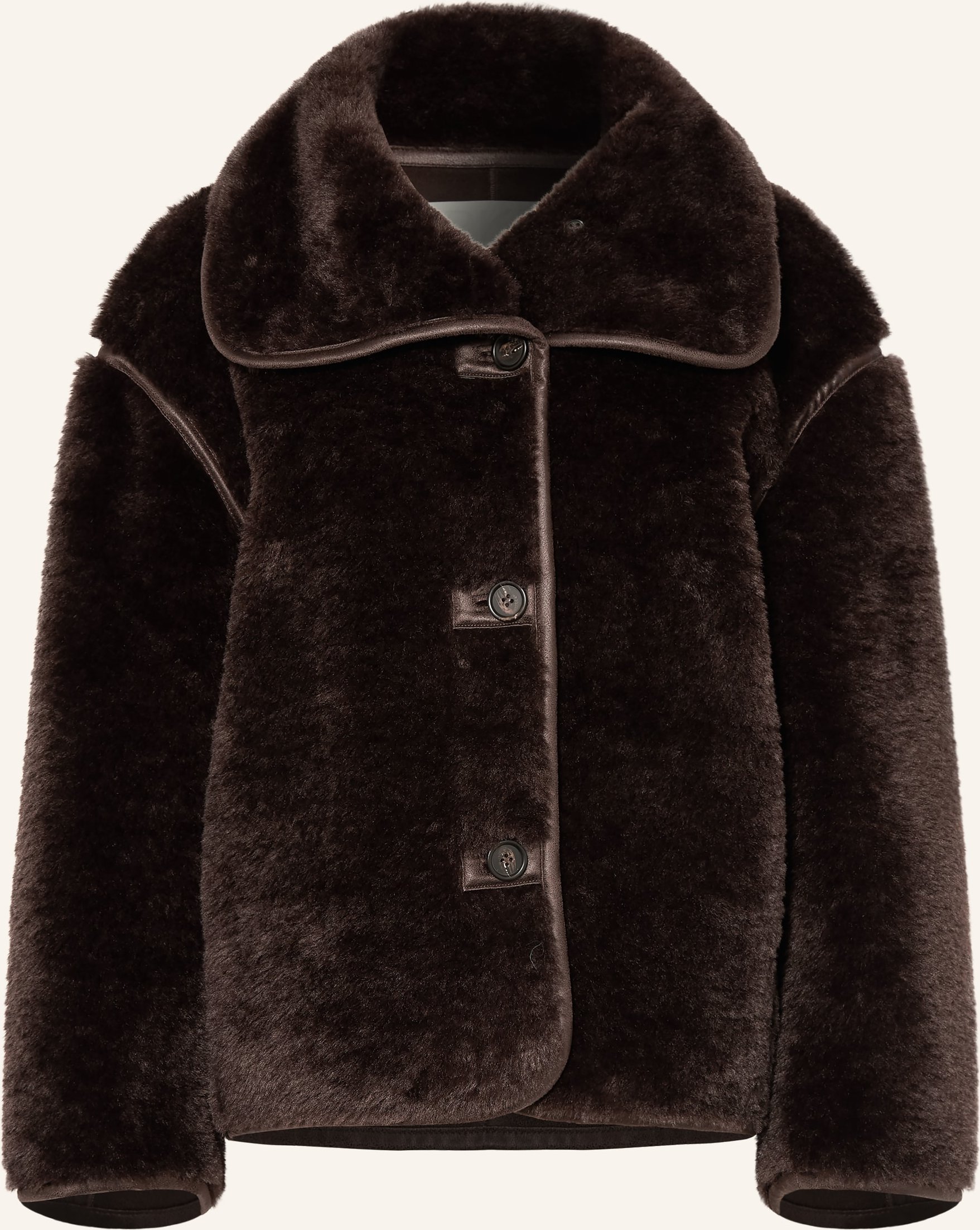 Arket Kunstfell-Jacke braun