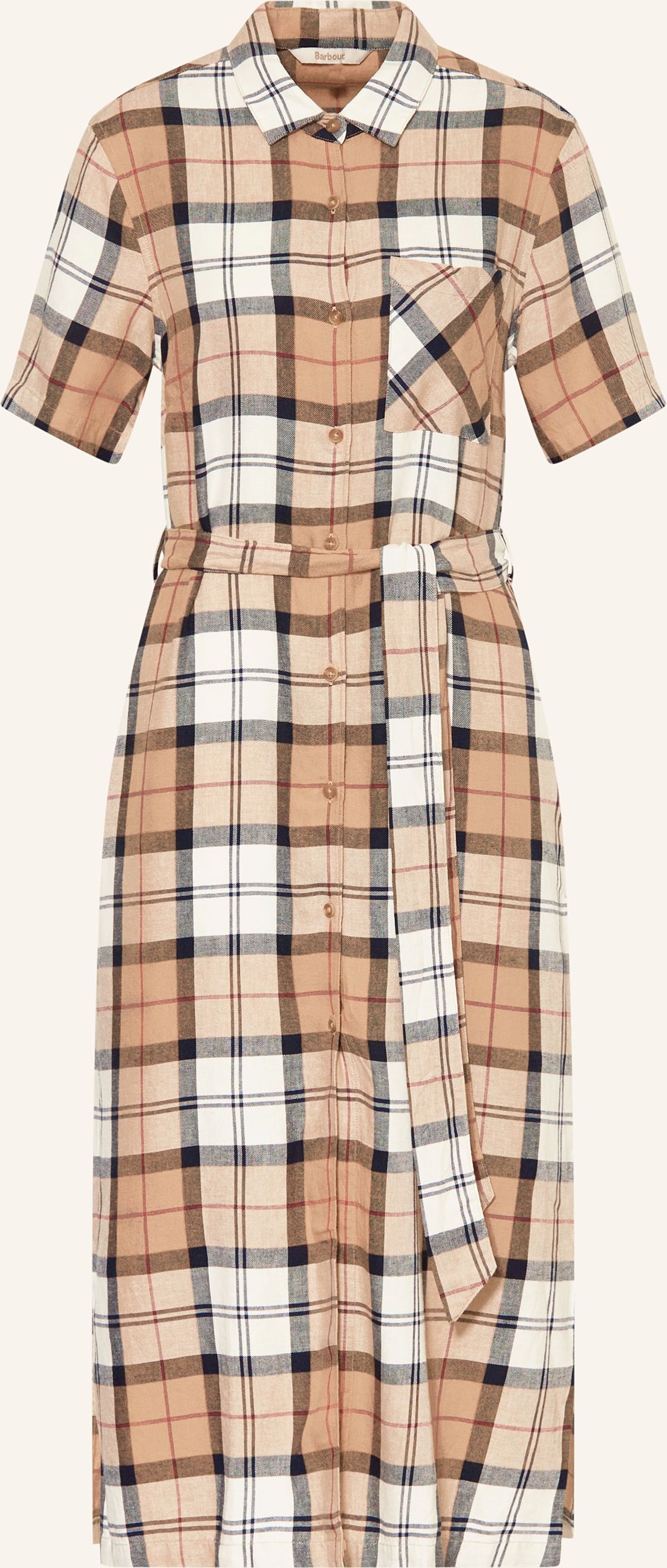 Barbour Hemdblusenkleid Fern Mit Leinen beige