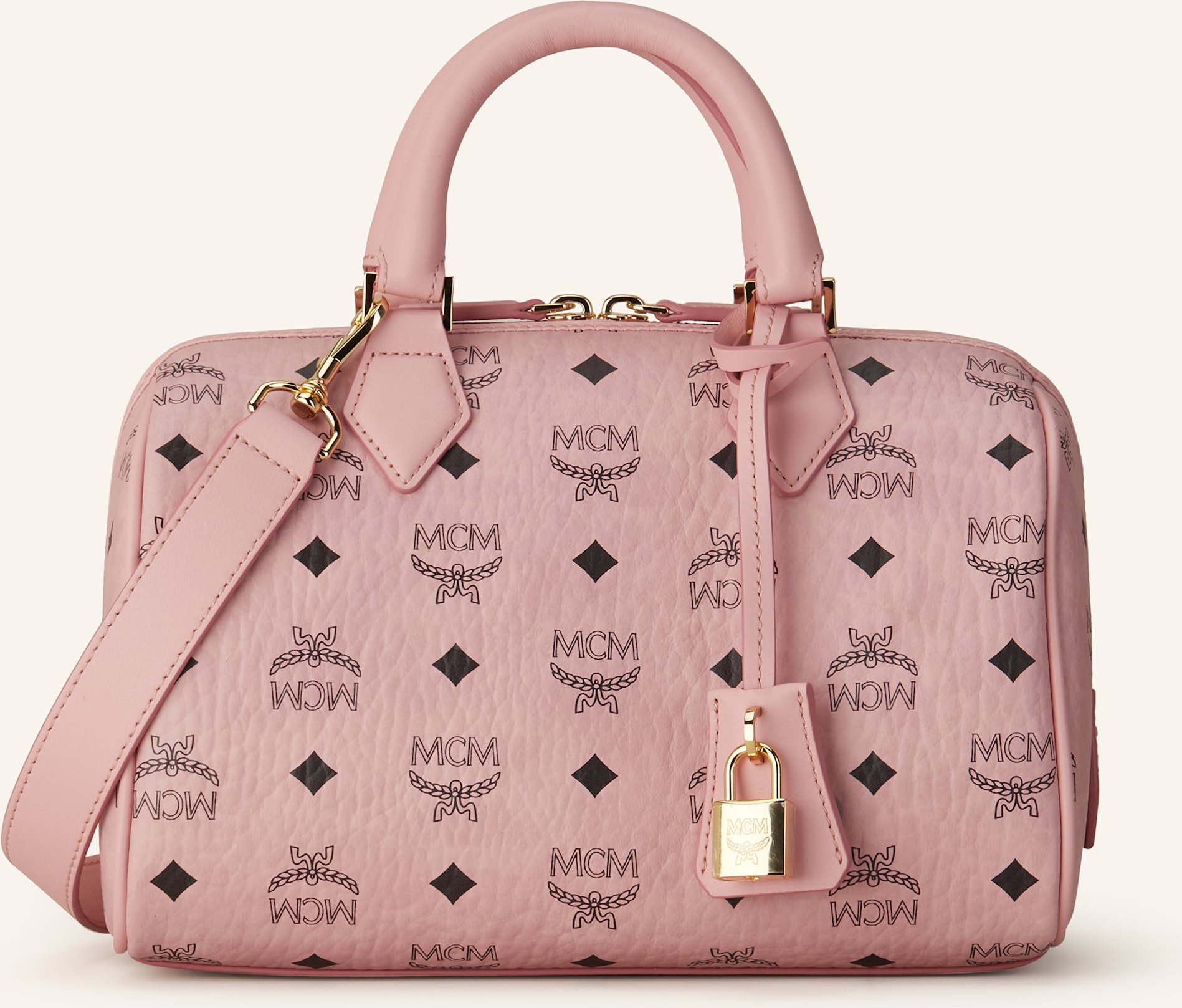 Mcm Handtasche Ella Boston Visetos rosa