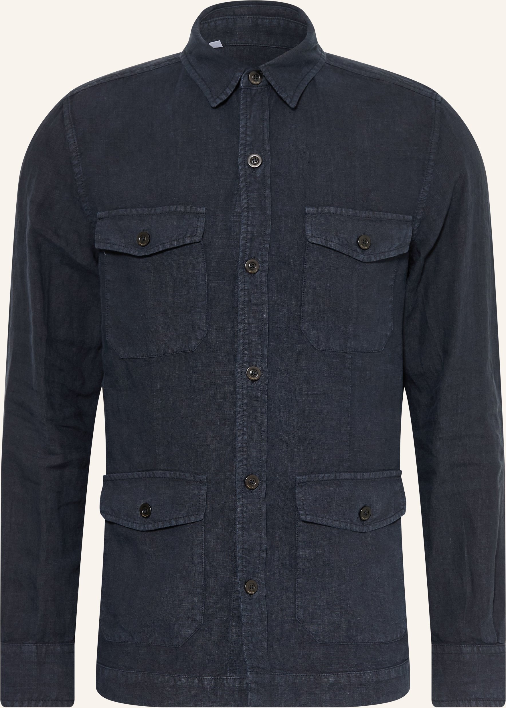Boglioli Leinen-Overjacket blau