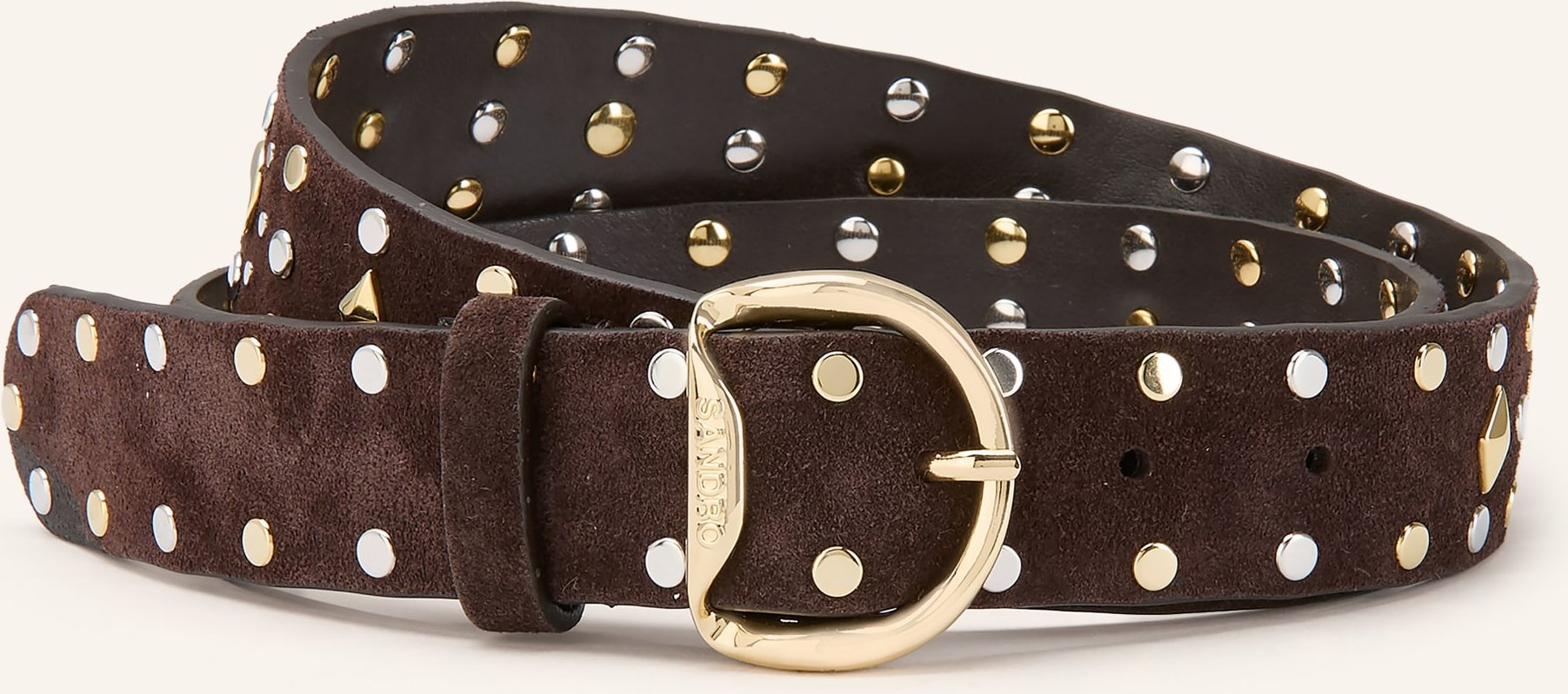 Sandro Ledergürtel Mit Nieten braun