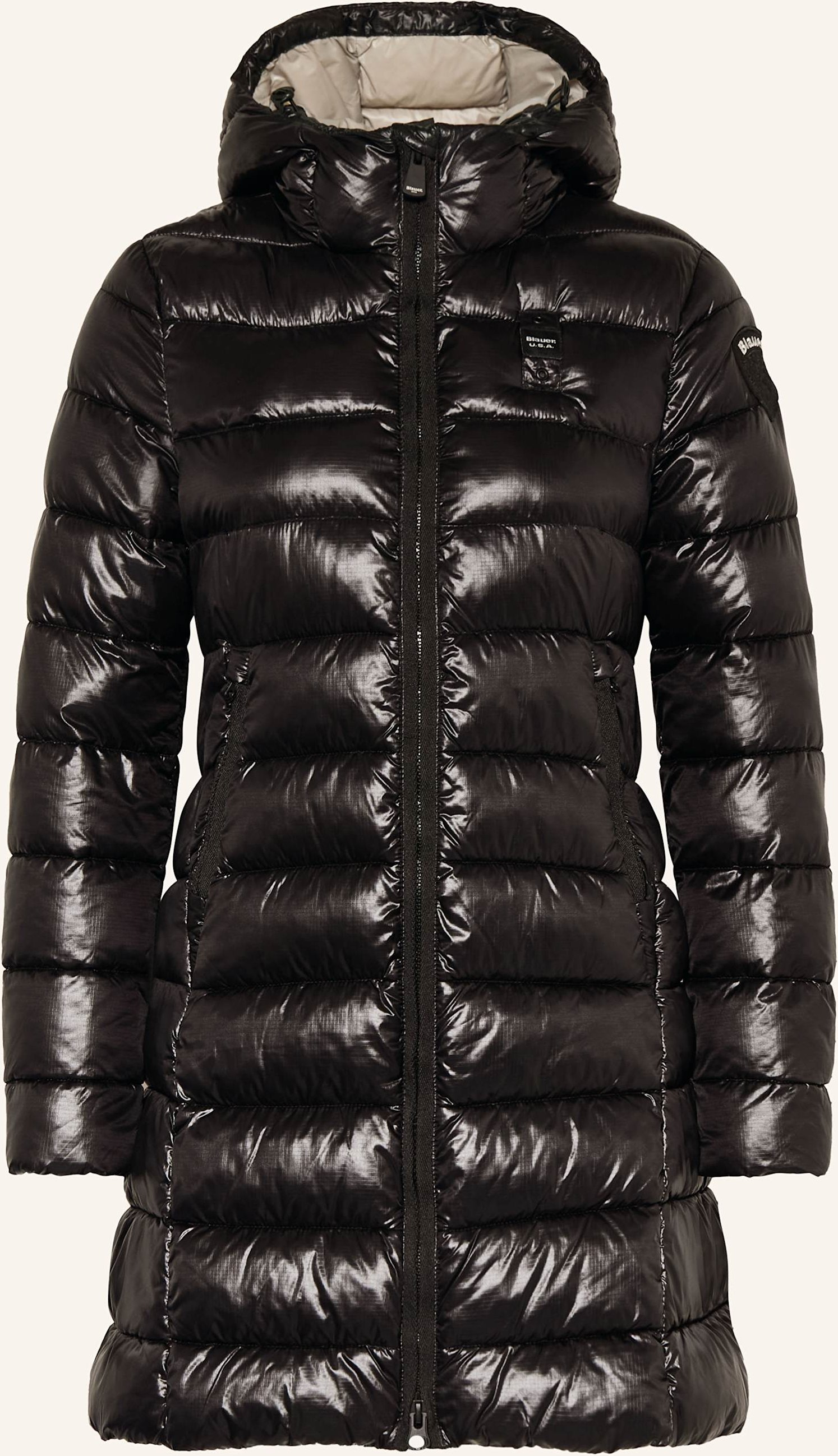 Blauer Steppmantel Adelaide schwarz