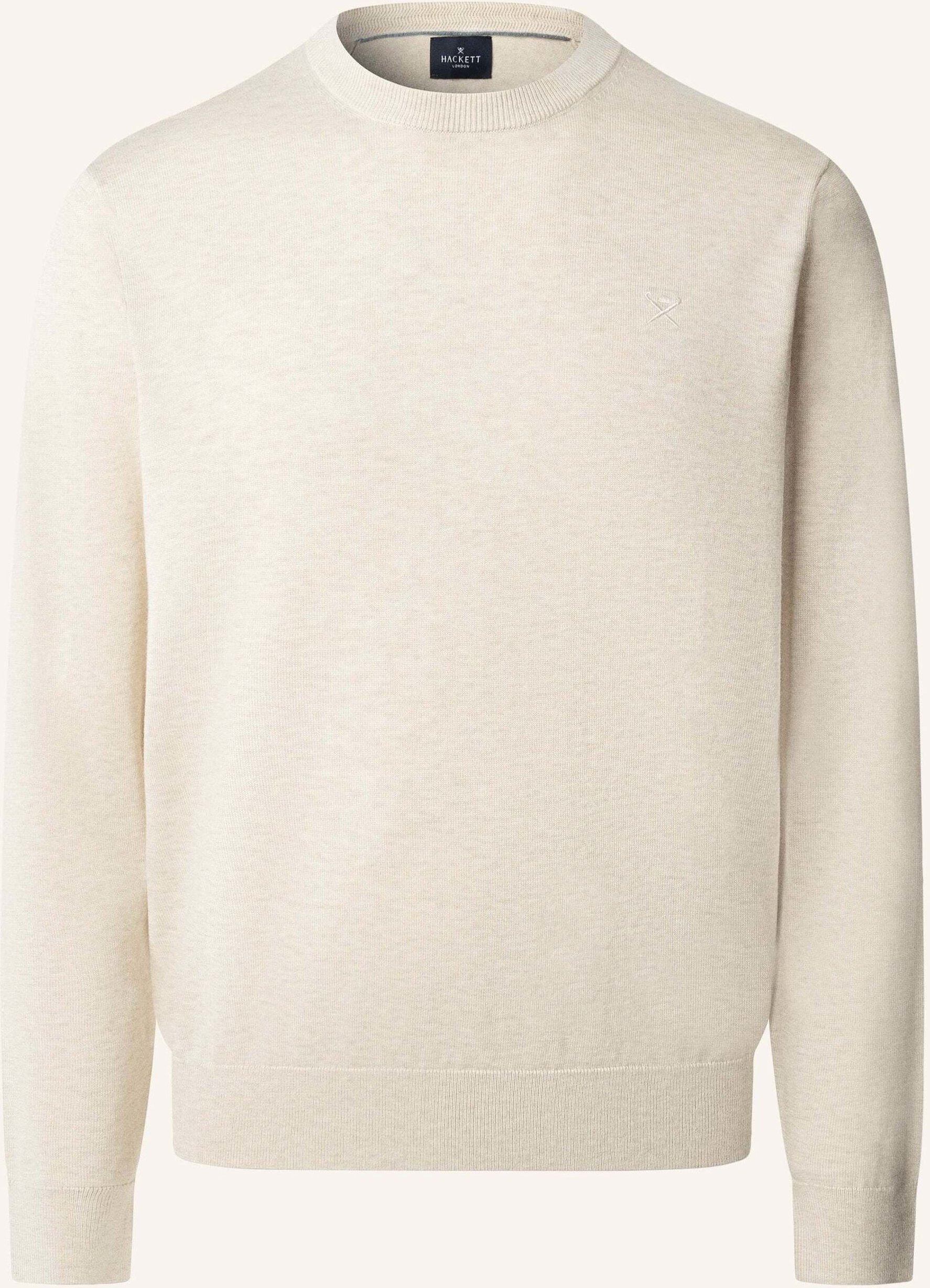 Hackett London Pullover Cotton Silk Crew weiss