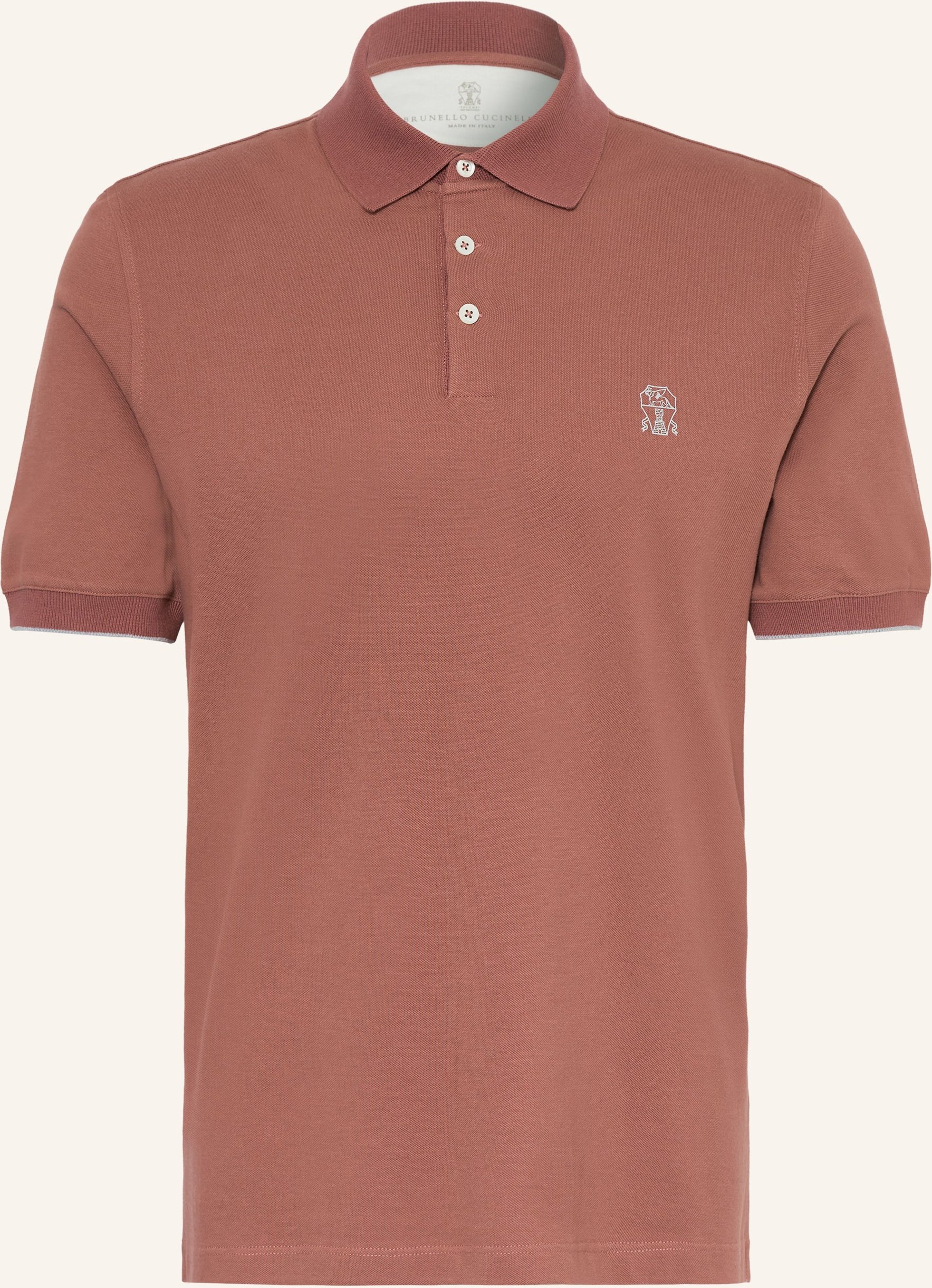 Brunello Cucinelli Piqué-Poloshirt rot