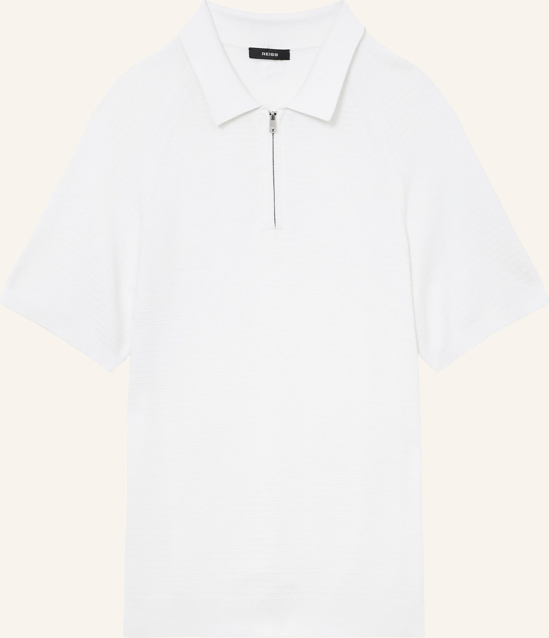 Reiss Strick-Poloshirt Estate weiss
