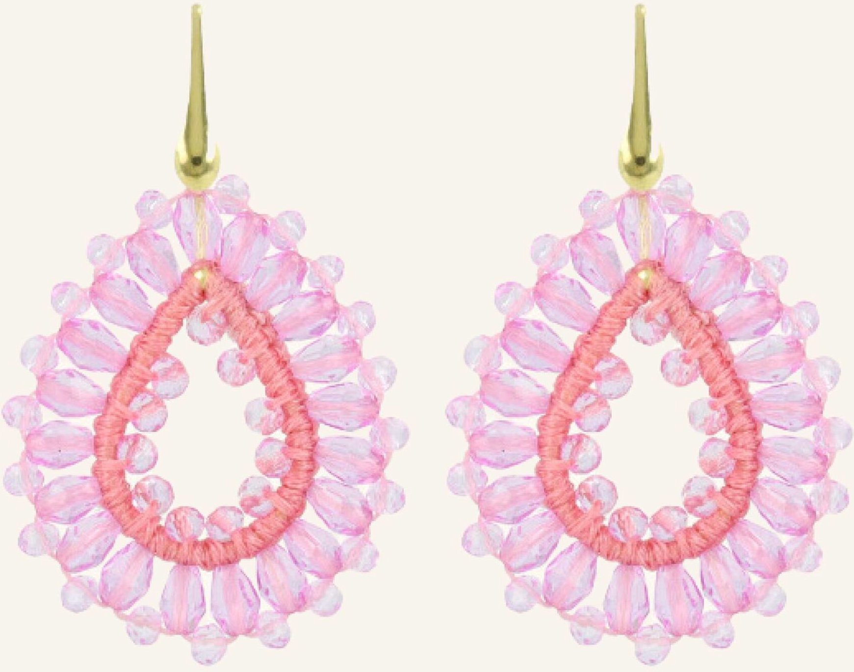 Lott.Gioielli Ohrhänger Robin Drop Crystal Small Bubble Pink By Glambou gold