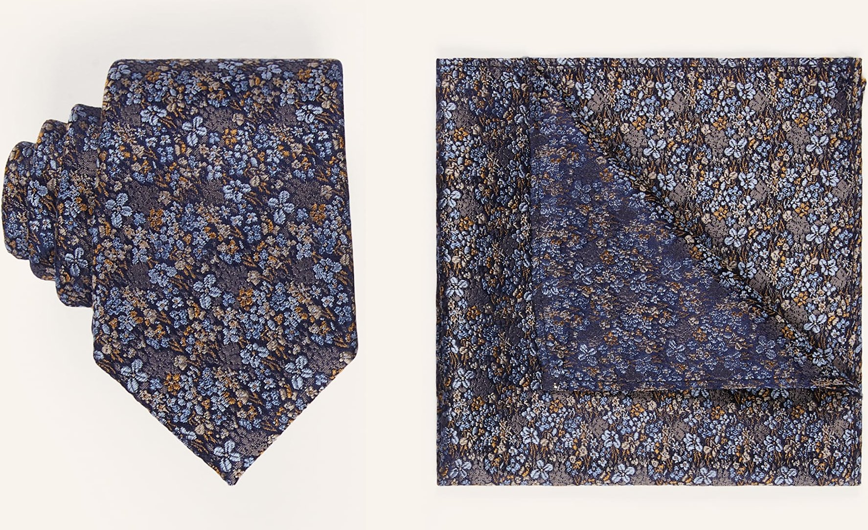 Paul Set: Krawatte Und Einstecktuch braun