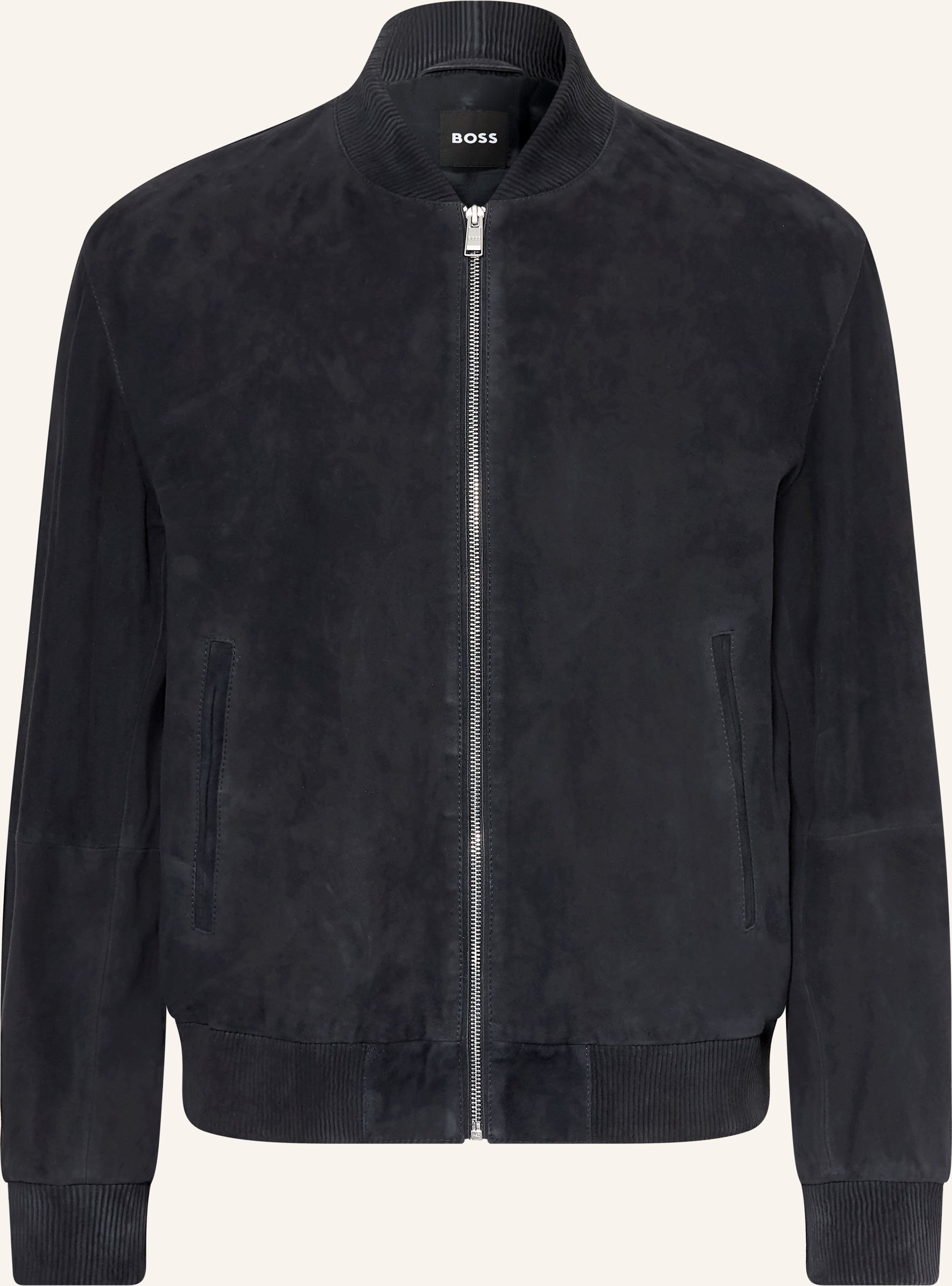 Boss Lederblouson Muller blau