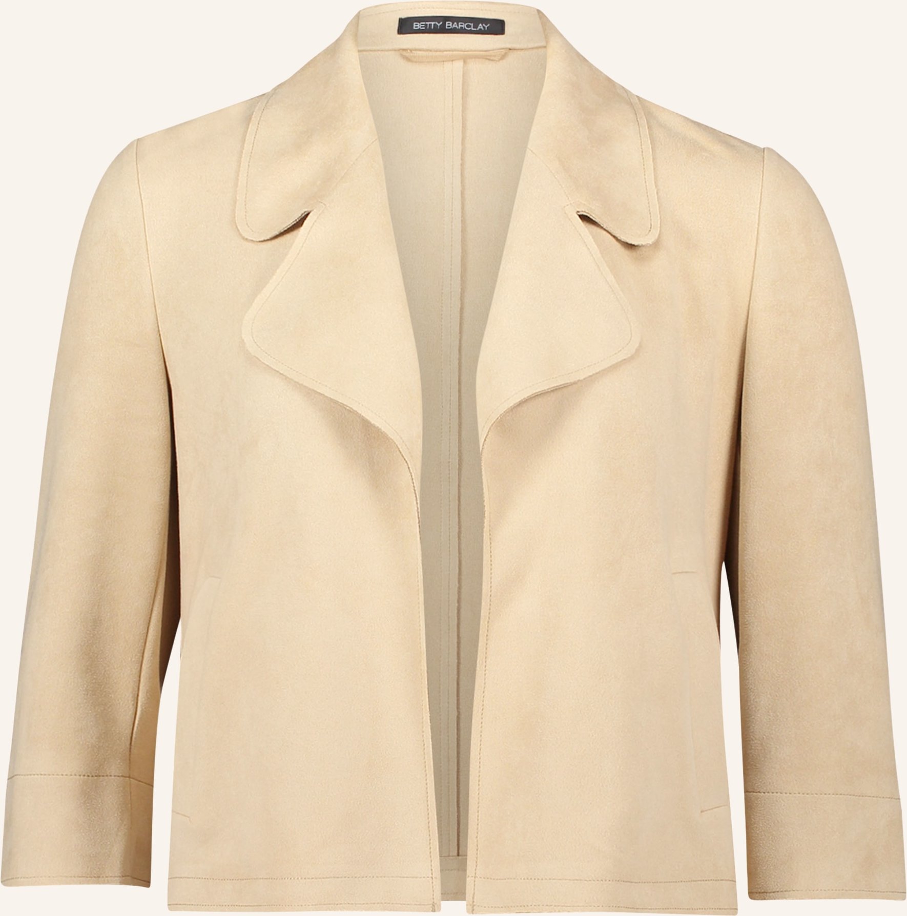 Betty Barclay Jacke In Lederoptik Mit 3/4-Arm beige